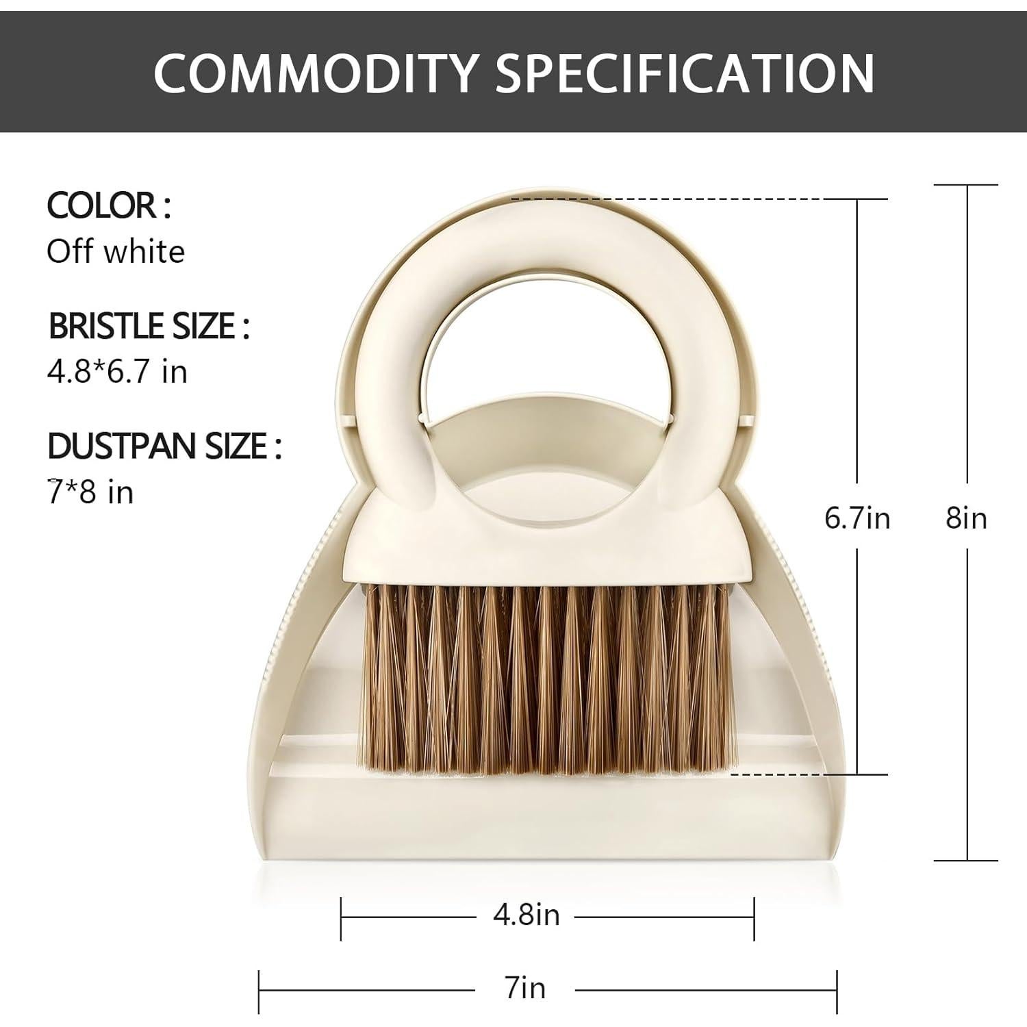 Juego de Escoba y Recogedor Mini BAOYINGTE - Blanco, 16.5 cm