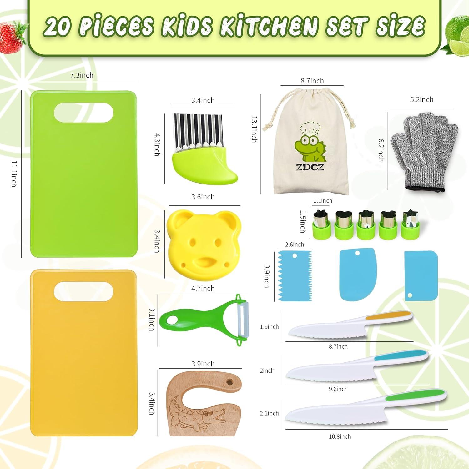Set de Cocina Montessori ZDCZ 20 Piezas para Niños 2-8 Años