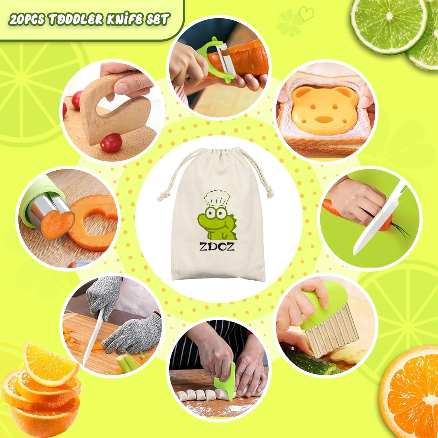 Set de Cocina Montessori ZDCZ 20 Piezas para Niños 2-8 Años