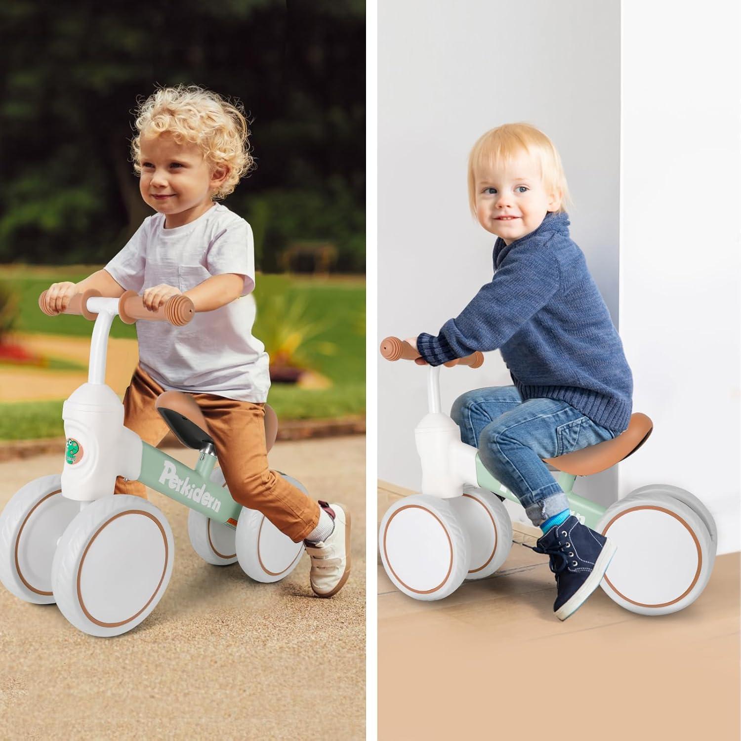 Bicicleta de Equilibrio PerKidern Verde 1-3 Años 4 Ruedas