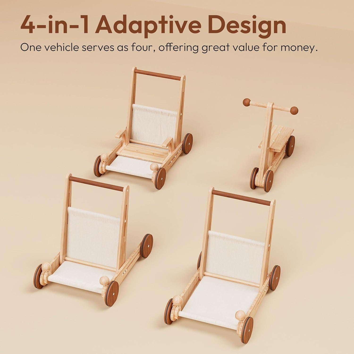 Andador de Madera 4 en 1 Woodtoe para Bebés Ajustable