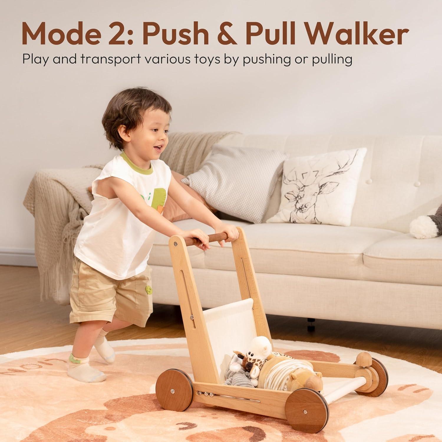 Andador de Madera 4 en 1 Woodtoe para Bebés Ajustable