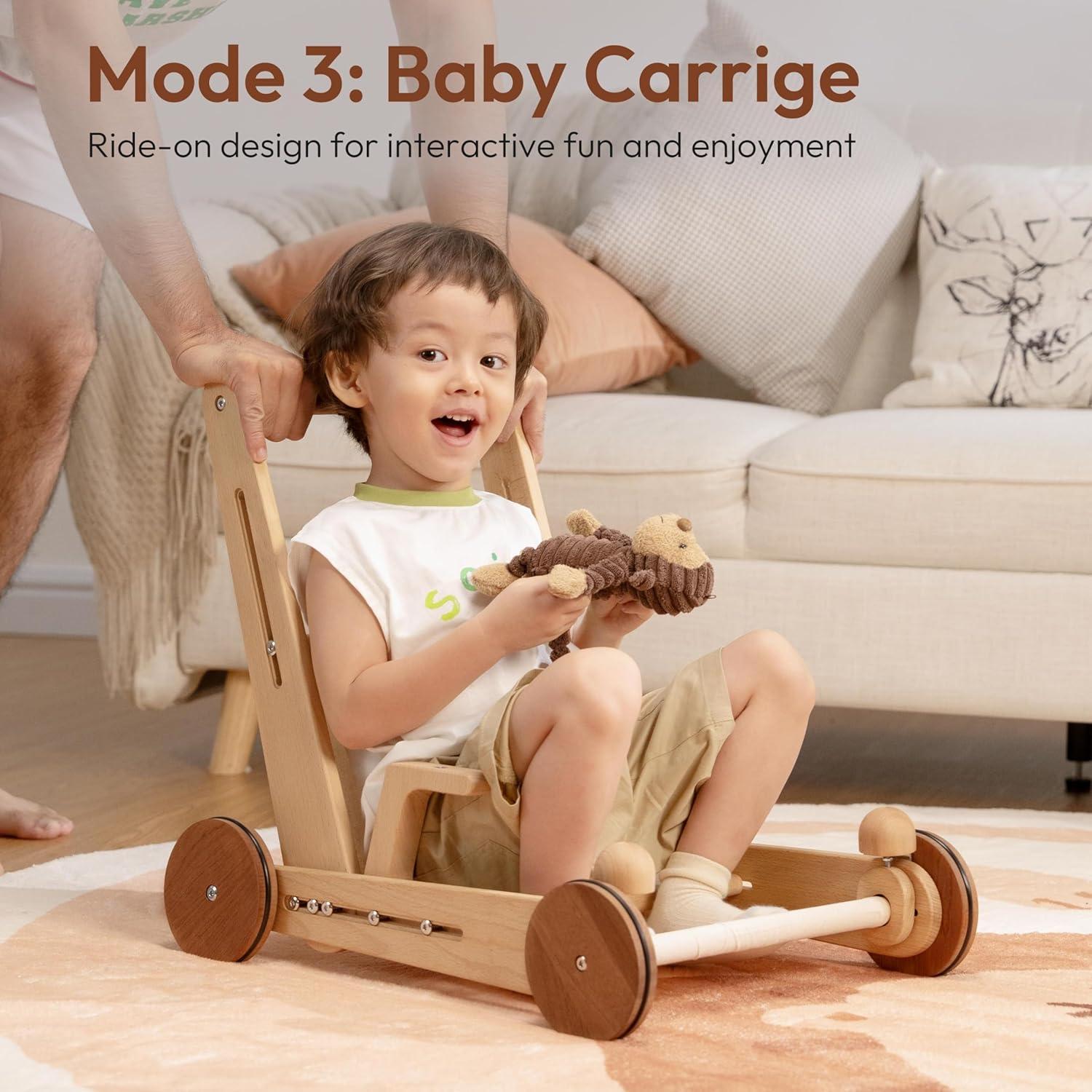 Andador de Madera 4 en 1 Woodtoe para Bebés Ajustable
