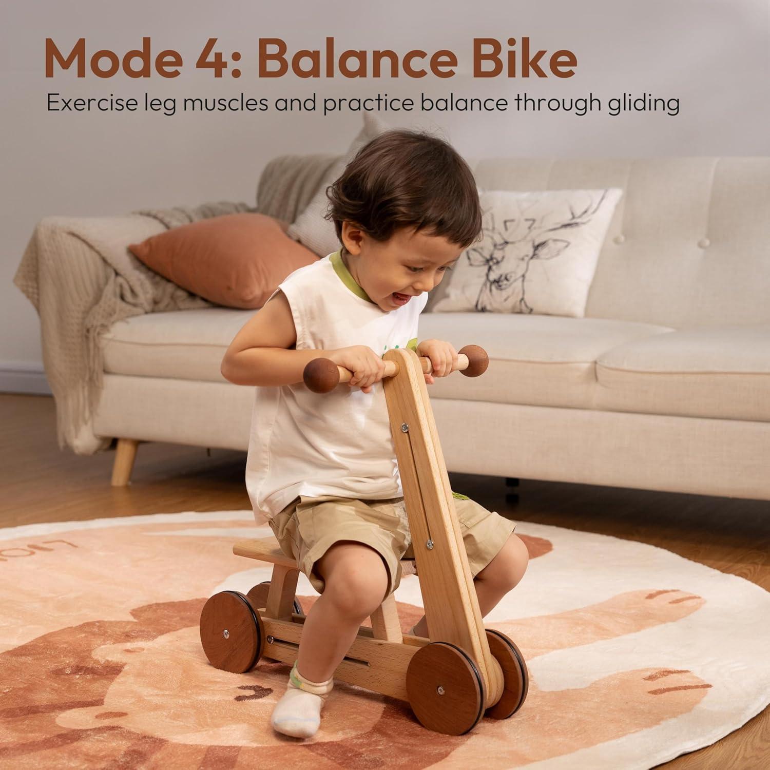 Andador de Madera 4 en 1 Woodtoe para Bebés Ajustable