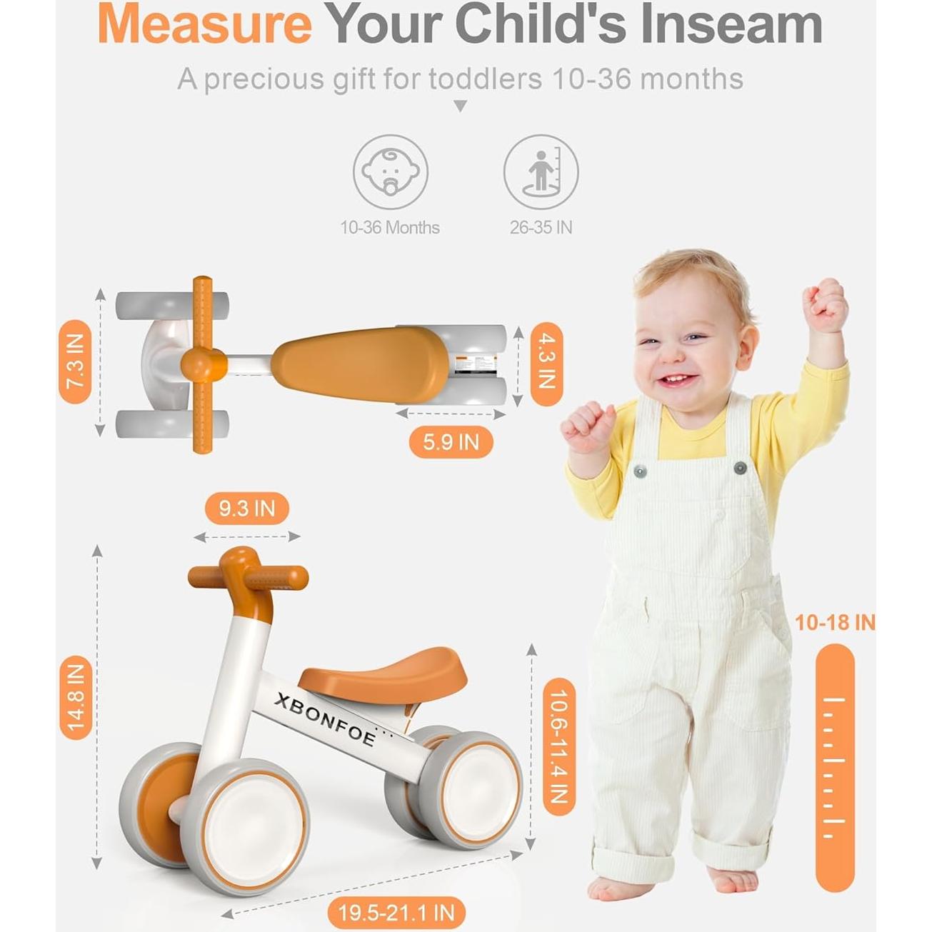 Bicicleta de Equilibrio XBONFOE para Bebés 10-24 Meses