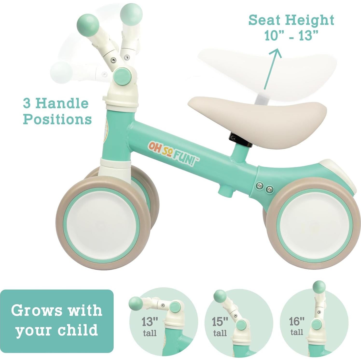 Bicicleta de Equilibrio MindWare Oh So Fun Teal 1-2 Años