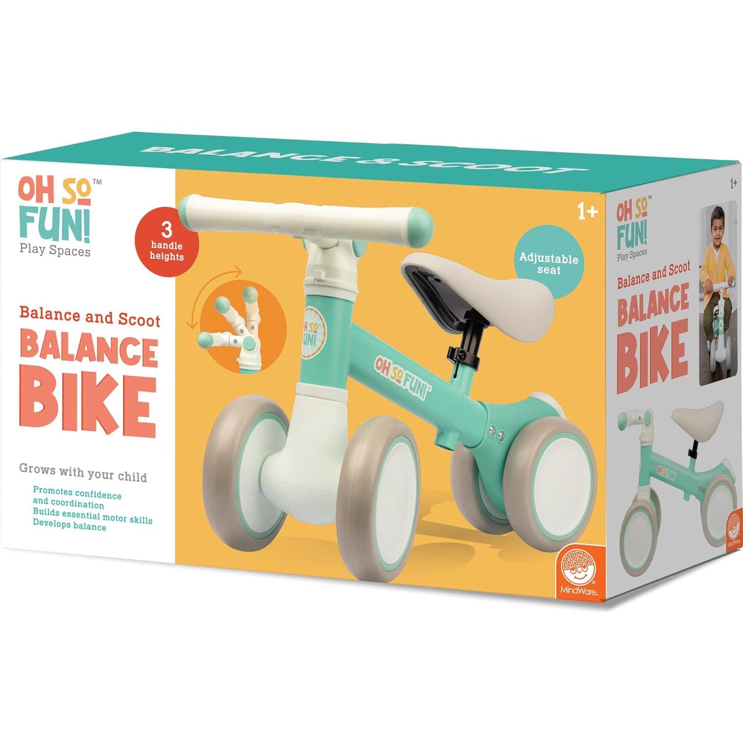 Bicicleta de Equilibrio MindWare Oh So Fun Teal 1-2 Años
