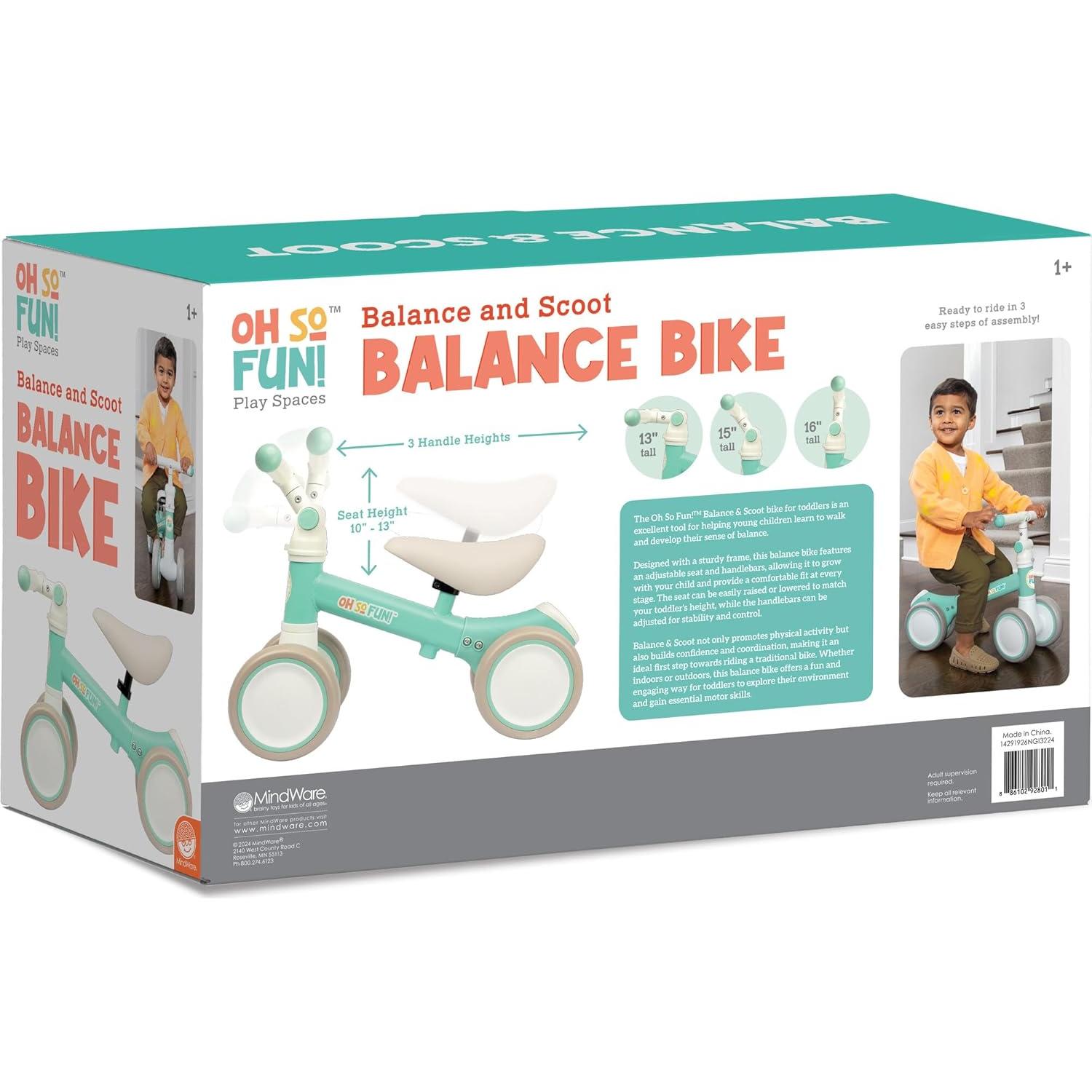 Bicicleta de Equilibrio MindWare Oh So Fun Teal 1-2 Años
