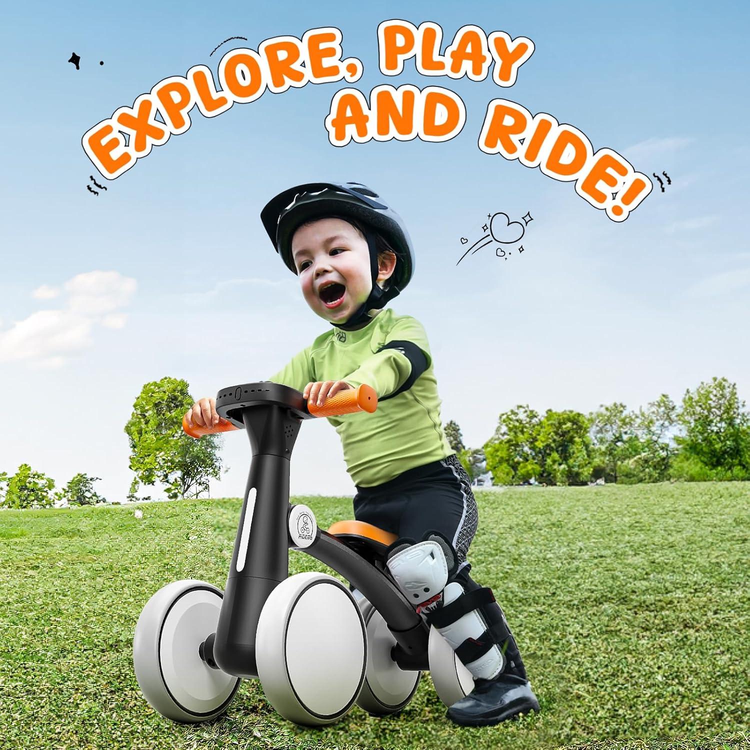 Bicicleta de Equilibrio Ridego para Bebés 1-3 Años con Música