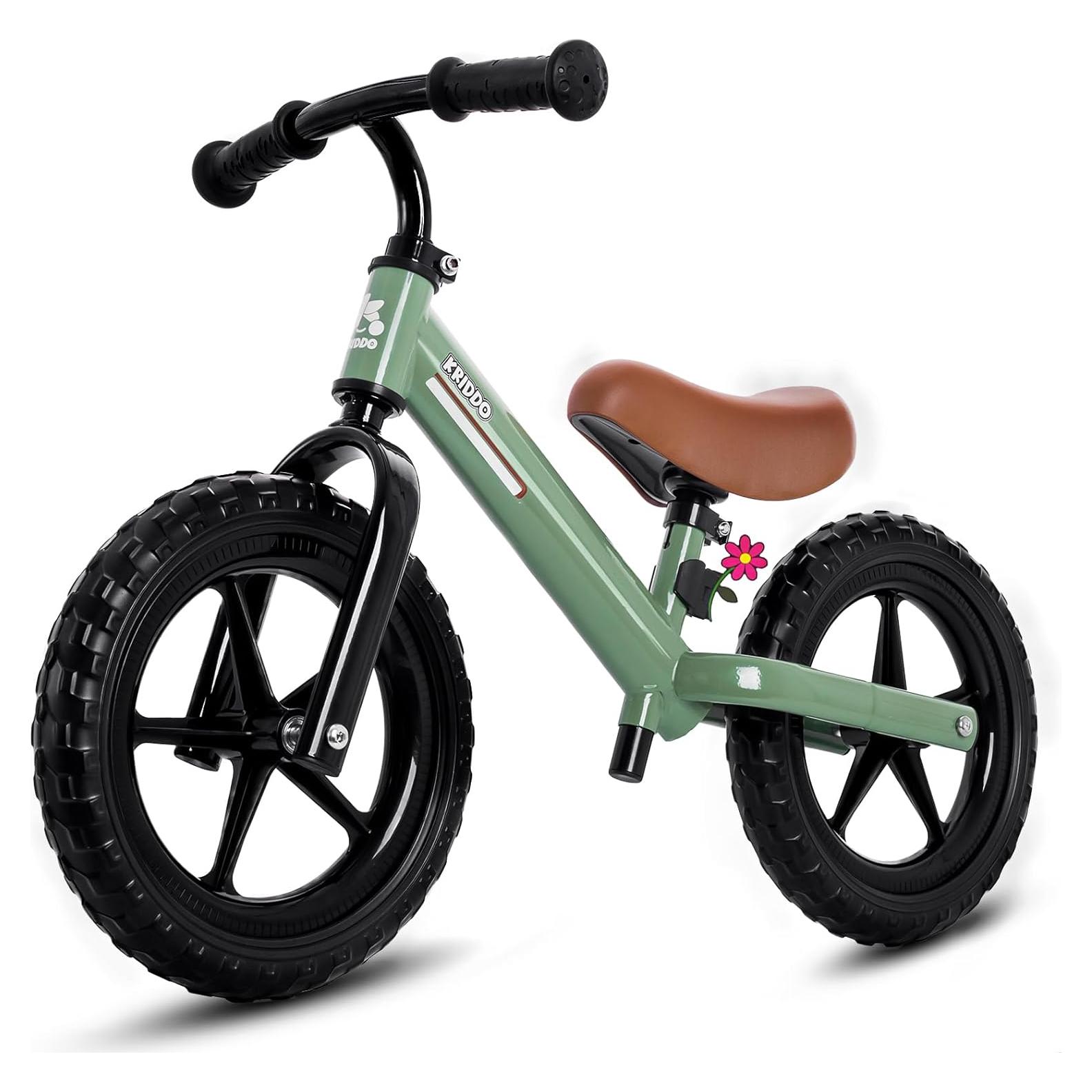 Bicicleta de Equilibrio KRIDDO Verde 30.48 cm para Niños 2-5 Años