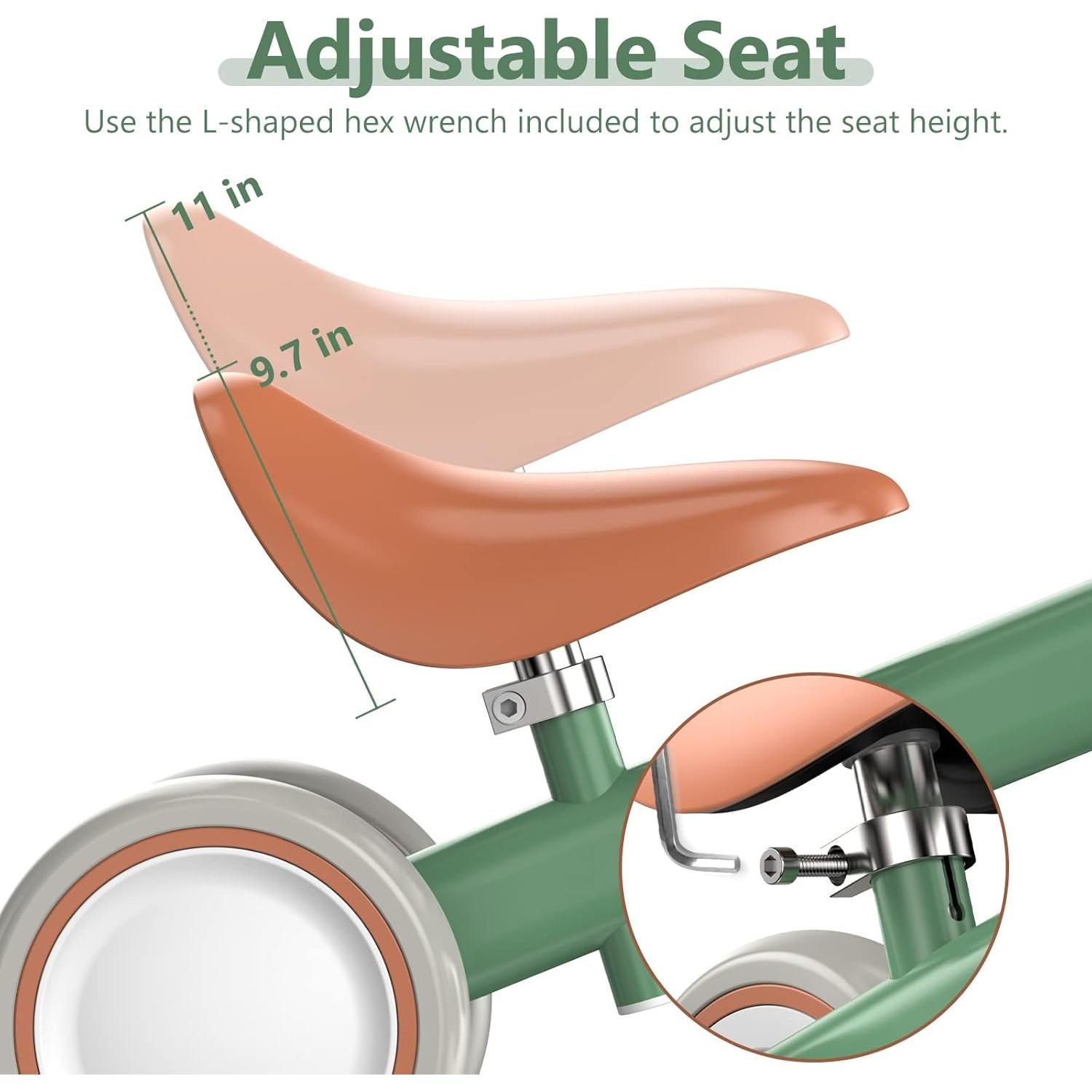 Bicicleta de Equilibrio Liberry Verde para Niños 12-24 Meses