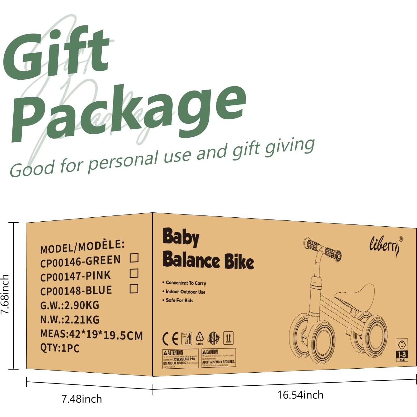 Bicicleta de Equilibrio Liberry Verde para Niños 12-24 Meses