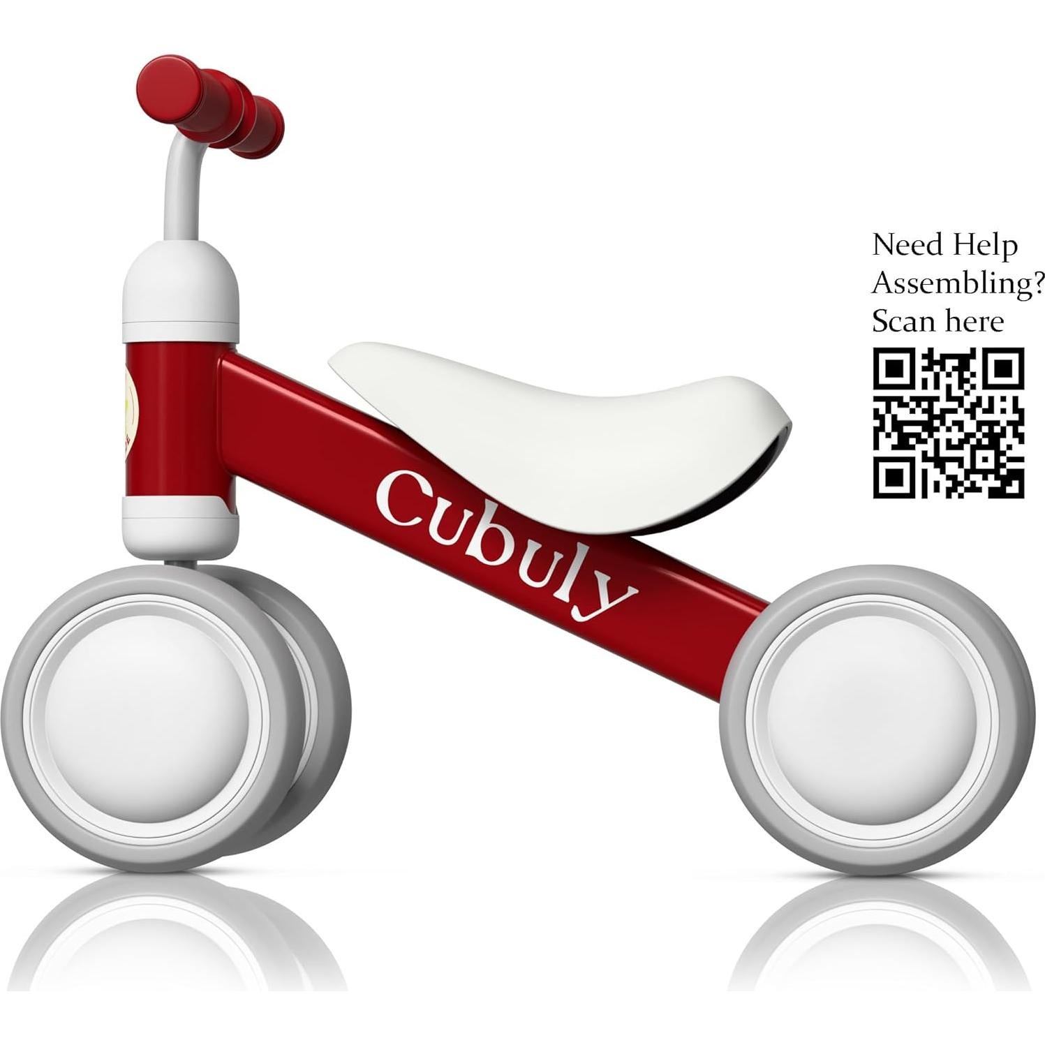 Bicicleta de Equilibrio CUBULY Roja para Niños 12-36 Meses