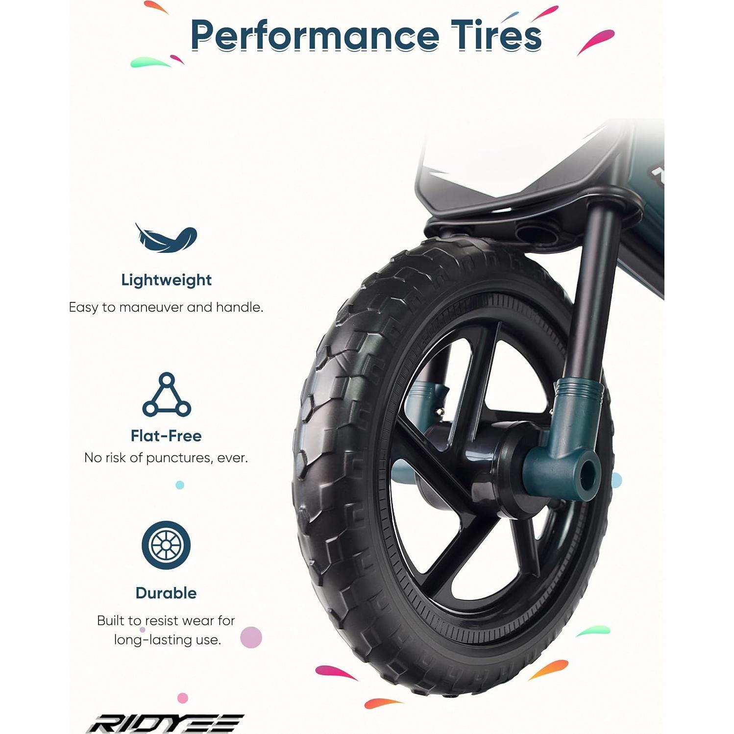 Bicicleta de Equilibrio RIDYEE Verde para Niños 2-5 Años