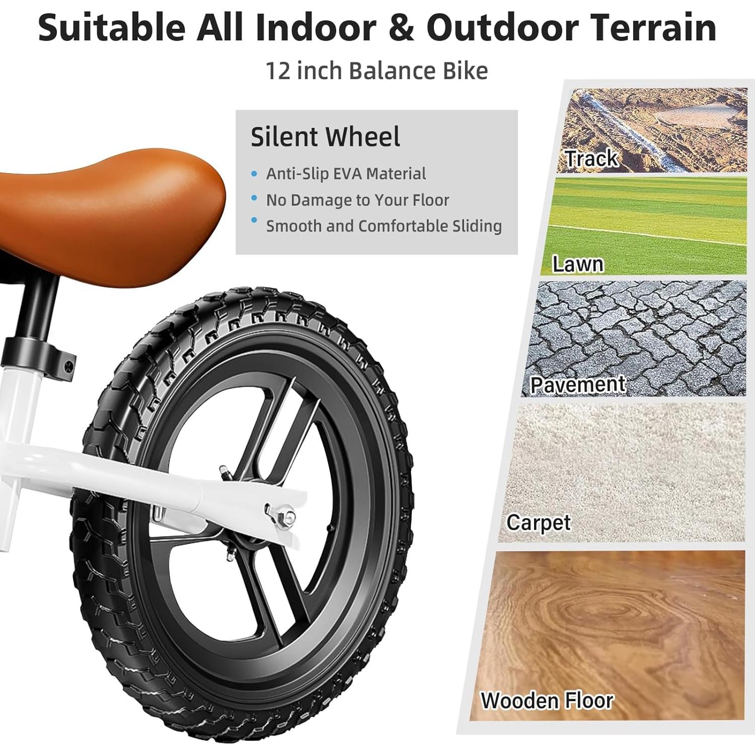 Bicicleta de Equilibrio M SANMERSEN 12" Ajustable para Niños