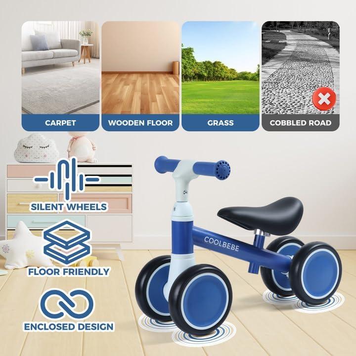 Bicicleta de Equilibrio COOLBEBE para Bebés 12-36 Meses Azul