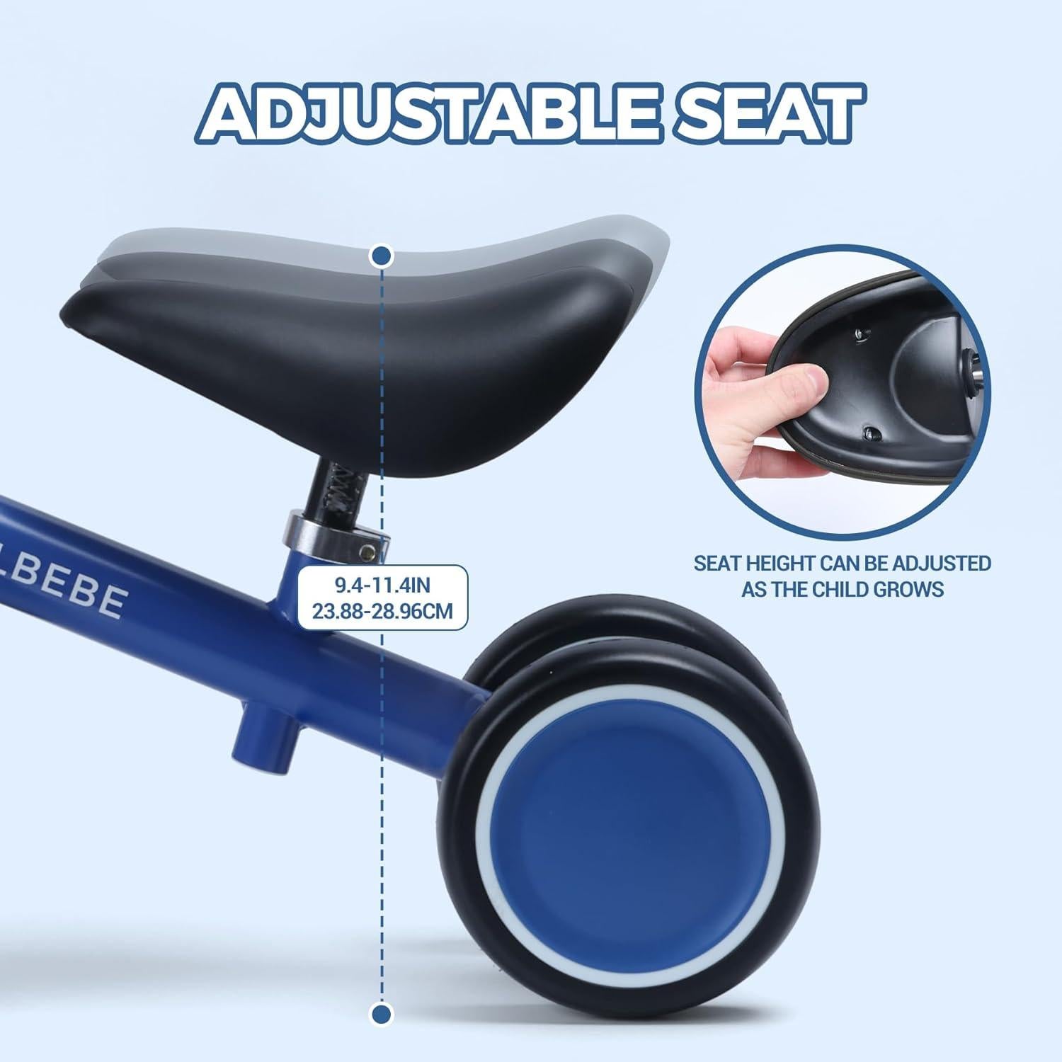 Bicicleta de Equilibrio COOLBEBE para Bebés 12-36 Meses Azul