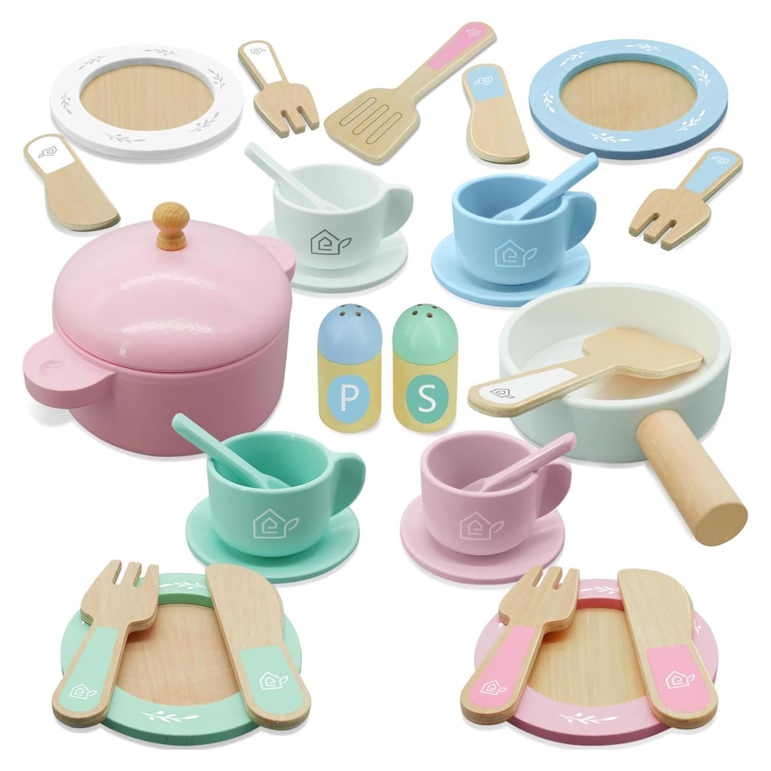 Set de Cocina de Madera SimpliPlay 30PCS para Niños 3-8 Años