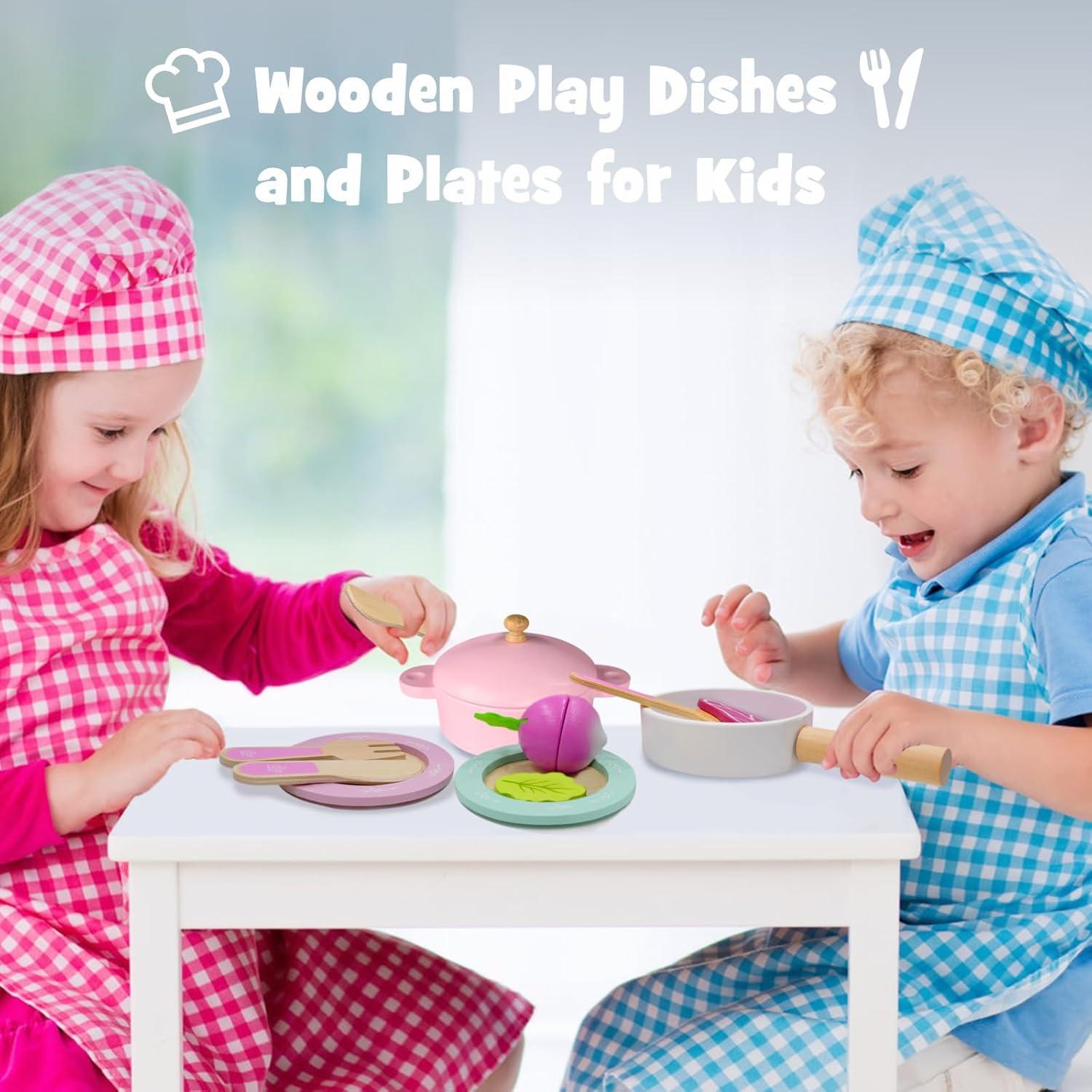 Set de Cocina de Madera SimpliPlay 30PCS para Niños 3-8 Años