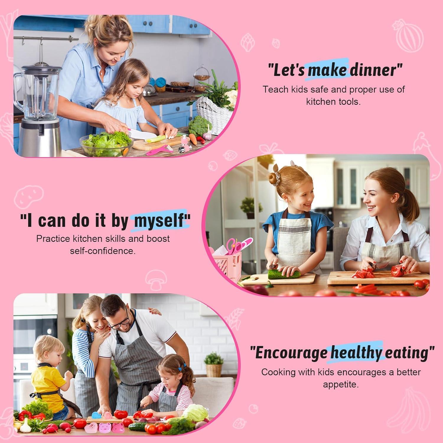 Juego de Cocina para Niños 48PCS con Cuchillos y Delantal