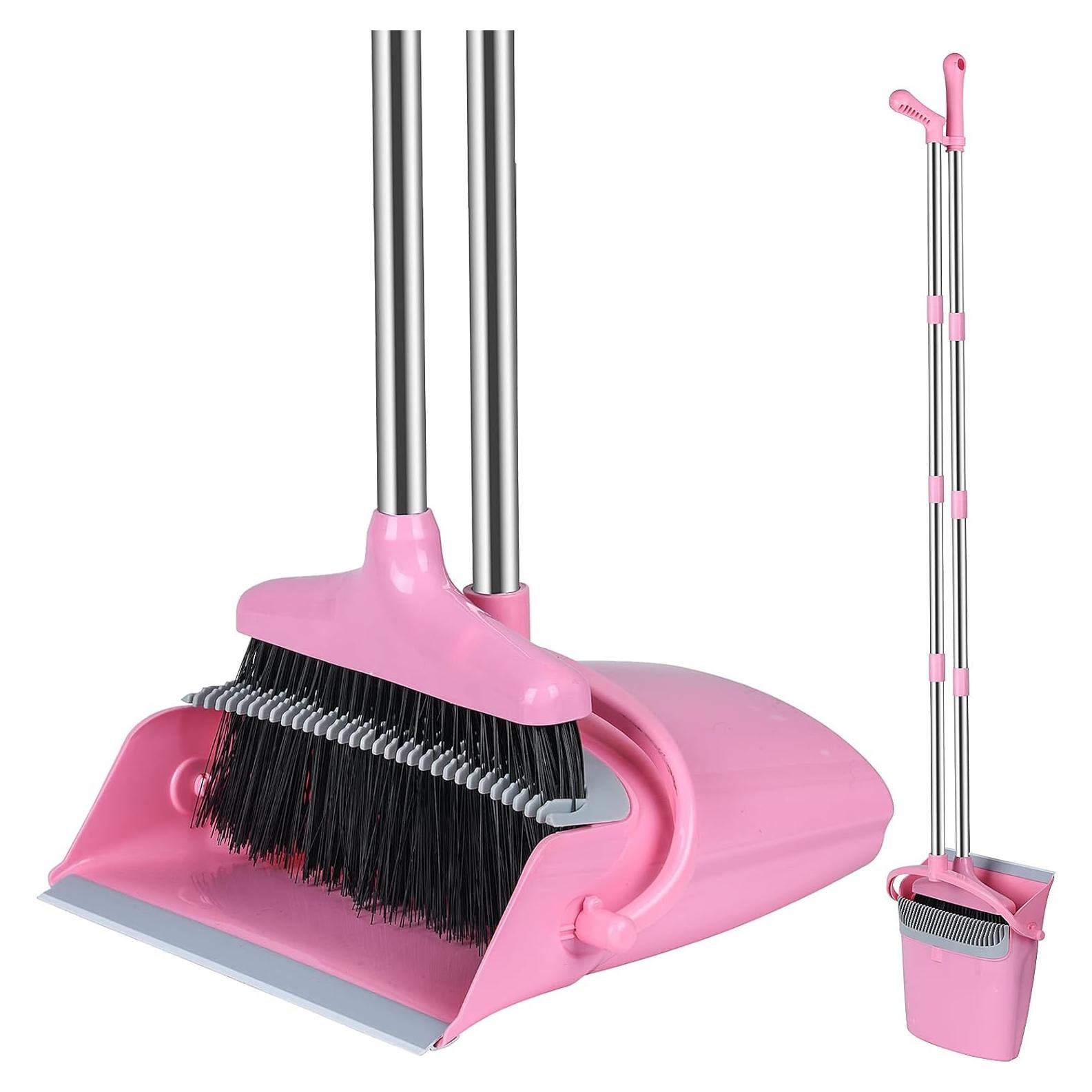 Juego de Escoba y Recogedor Eleckey Rosa 2 en 1