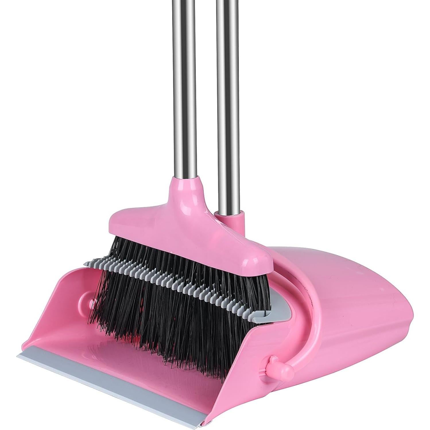 Juego de Escoba y Recogedor Eleckey Rosa 2 en 1