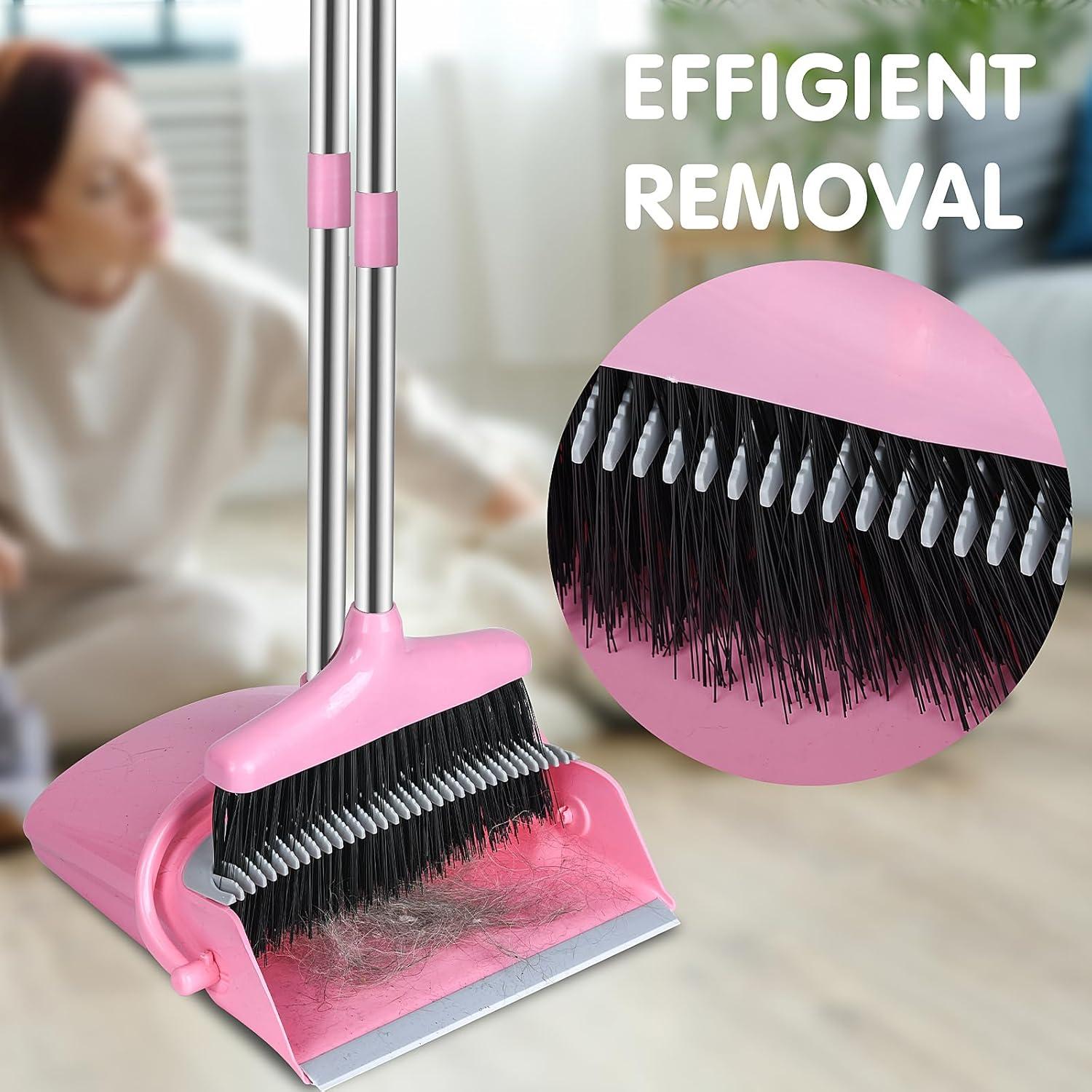 Juego de Escoba y Recogedor Eleckey Rosa 2 en 1