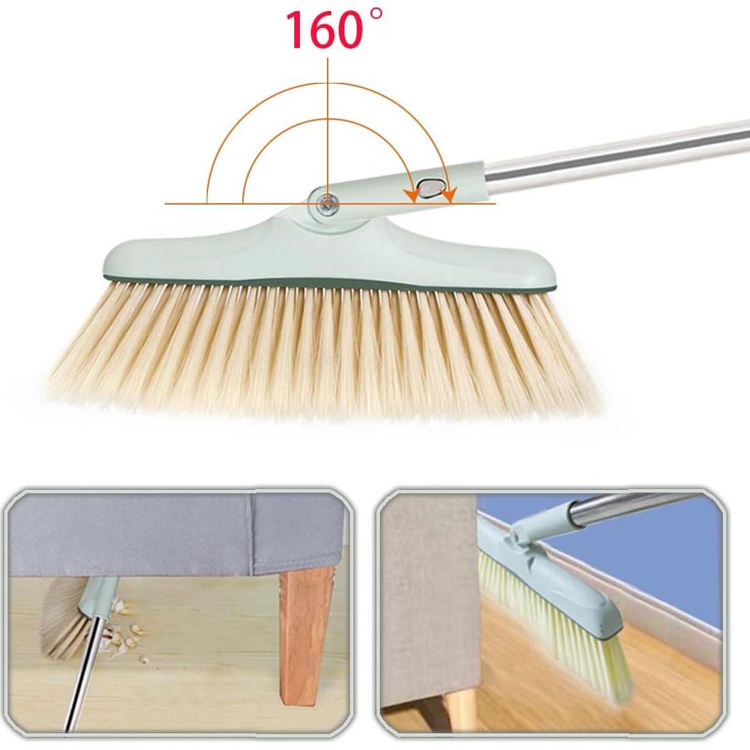 Juego de Escoba y Recogedor CYANLUX Verde Extensible 139.7 cm