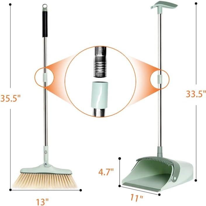 Juego de Escoba y Recogedor CYANLUX Verde Extensible 139.7 cm