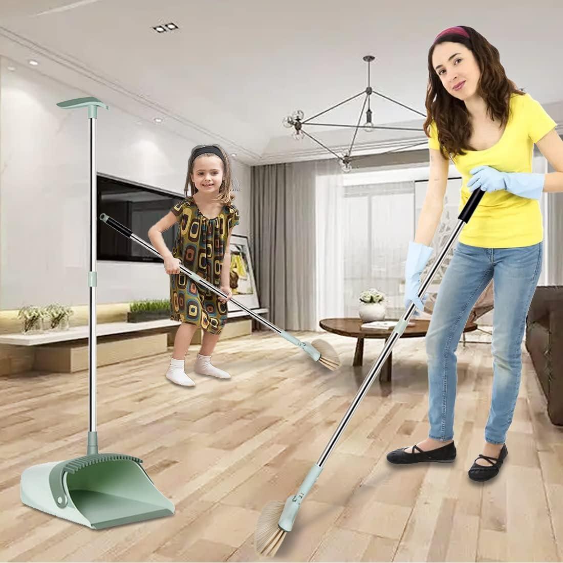 Juego de Escoba y Recogedor CYANLUX Verde Extensible 139.7 cm