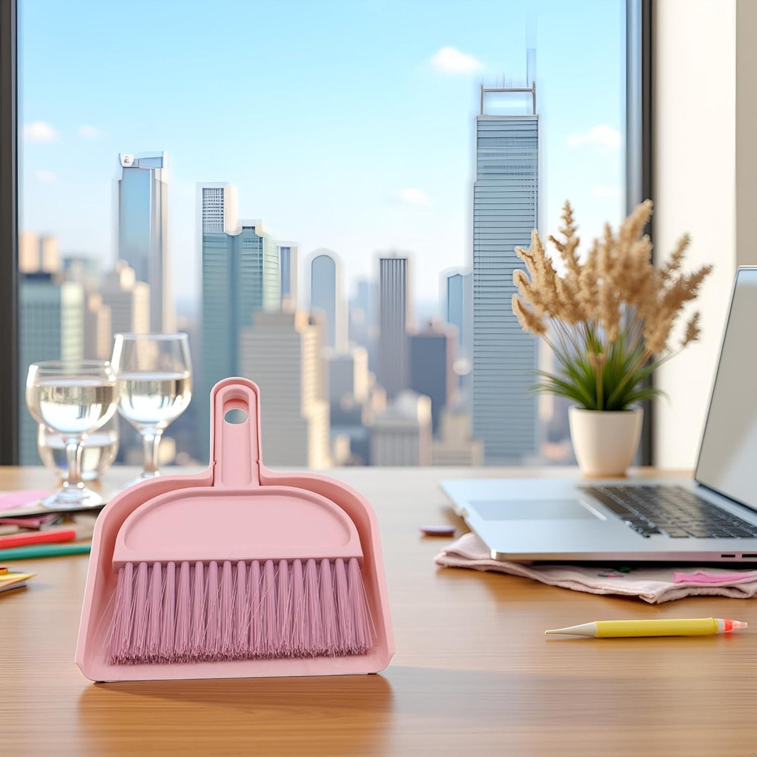 Juego de Escoba y Recogedor Mini JJLFresheners Rosa