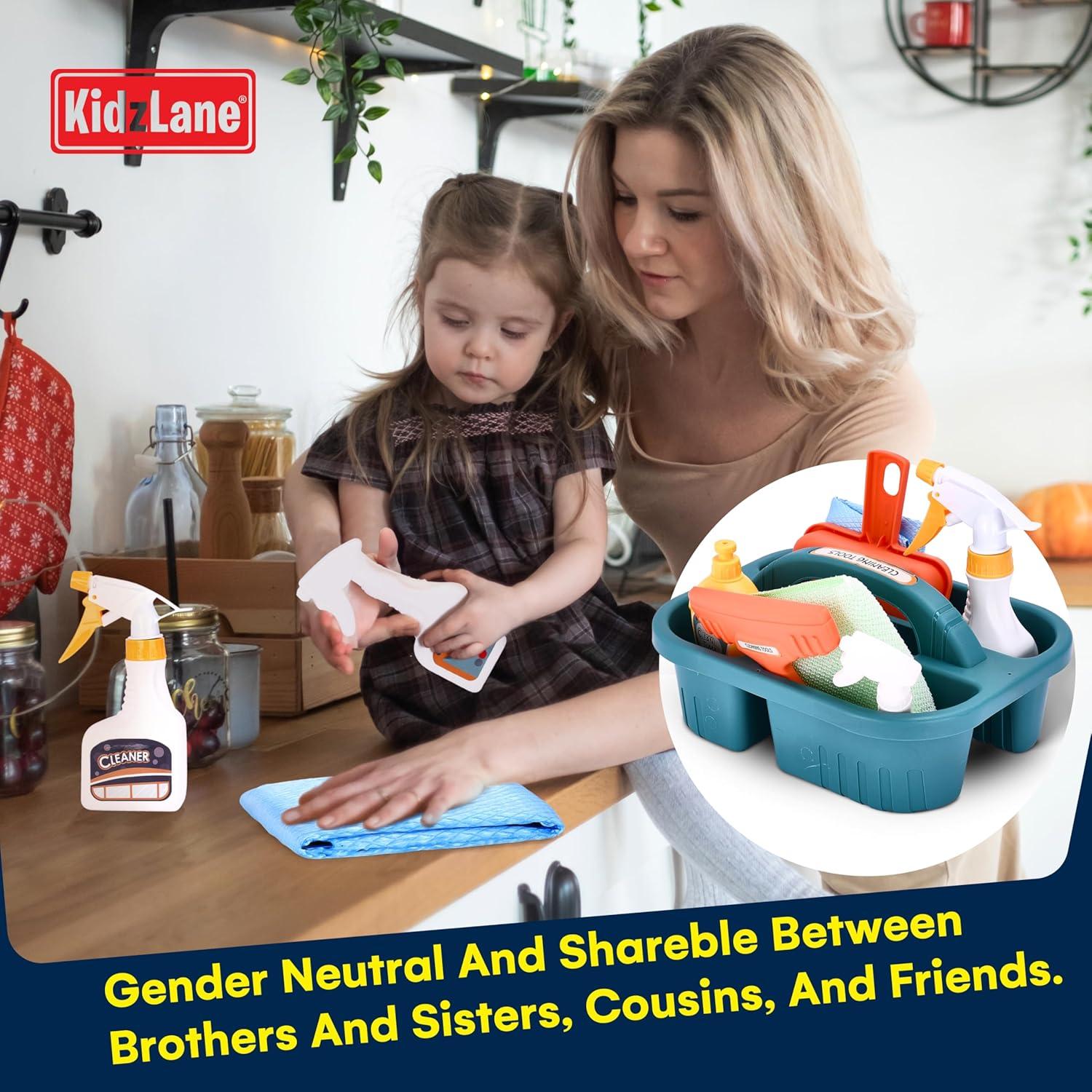 Juego de Limpieza para Niños Kidzlane 8 Piezas Plástico Verde