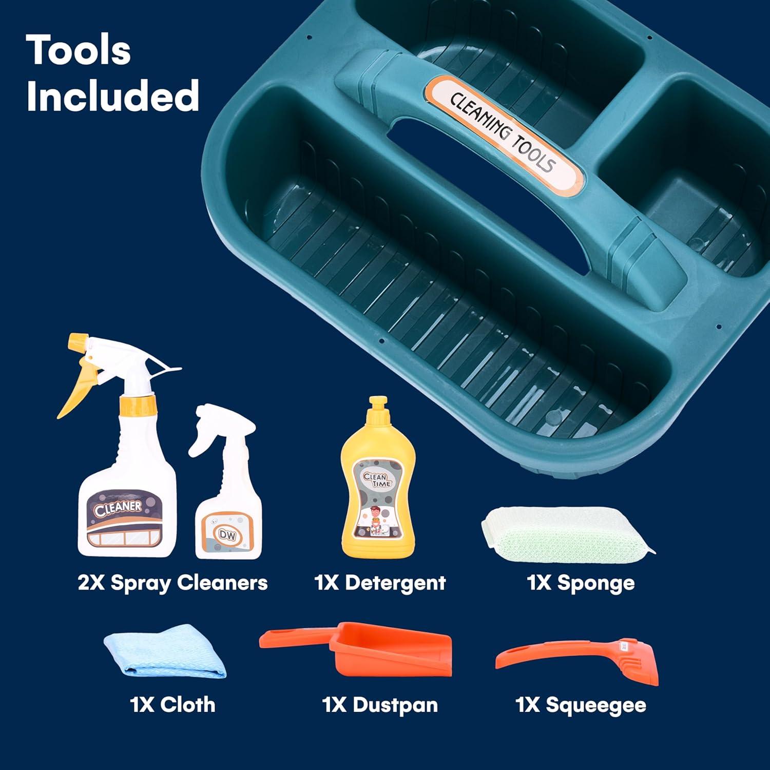 Juego de Limpieza para Niños Kidzlane 8 Piezas Plástico Verde