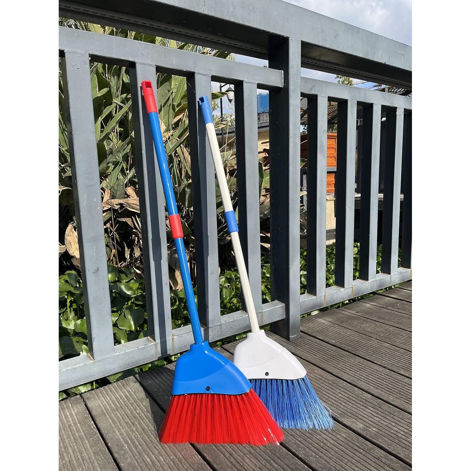 Juego de Escoba y Recogedor para Niños Azul y Rojo