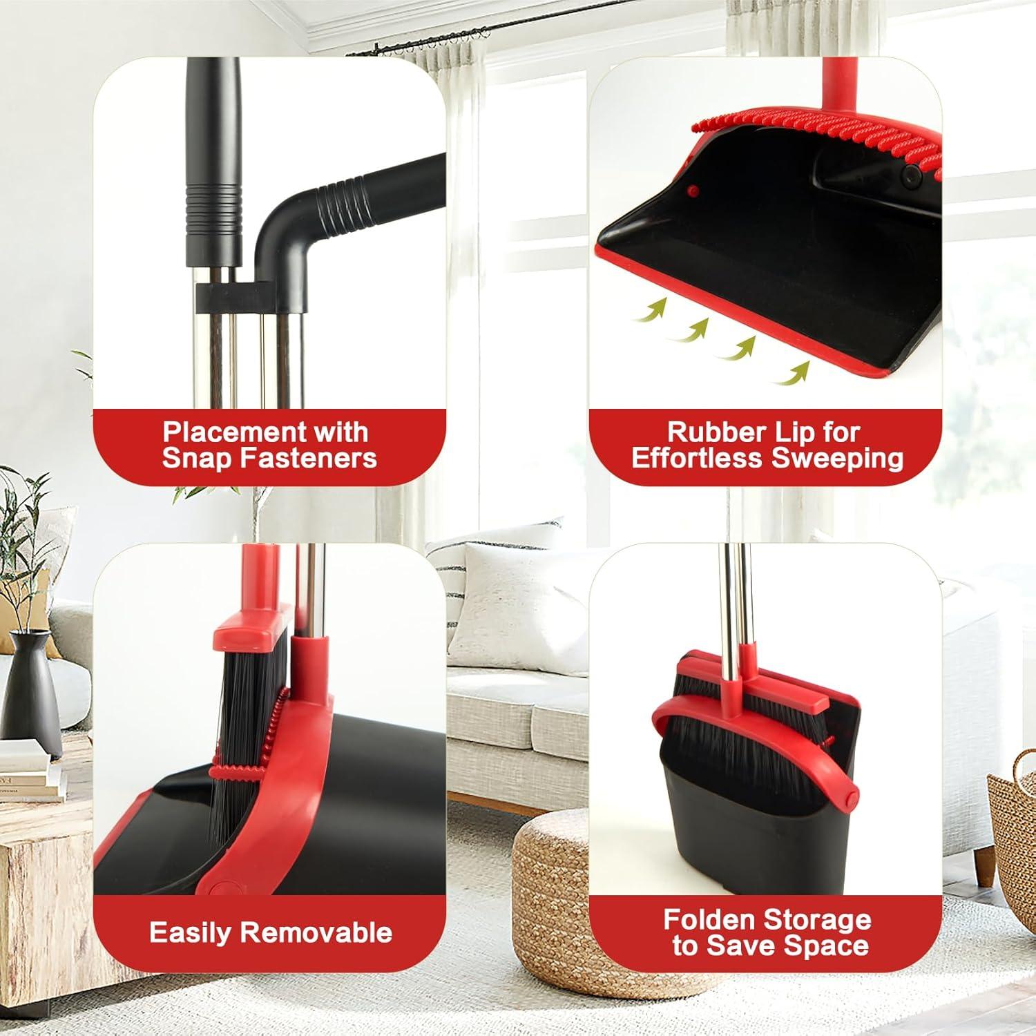 Juego de Escoba y Recogedor XXFLOWER con Mango Largo 143 cm