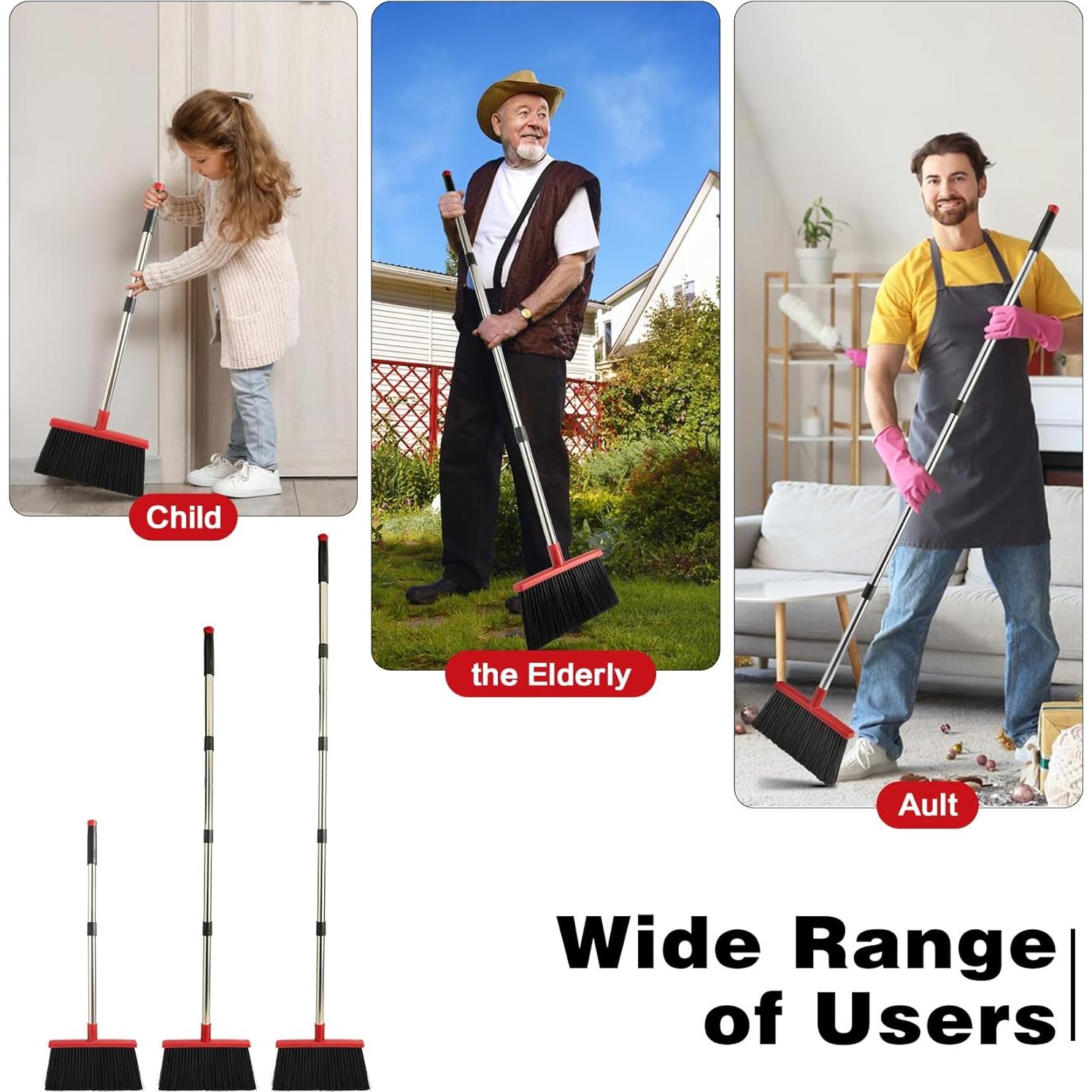 Juego de Escoba y Recogedor XXFLOWER con Mango Largo 143 cm