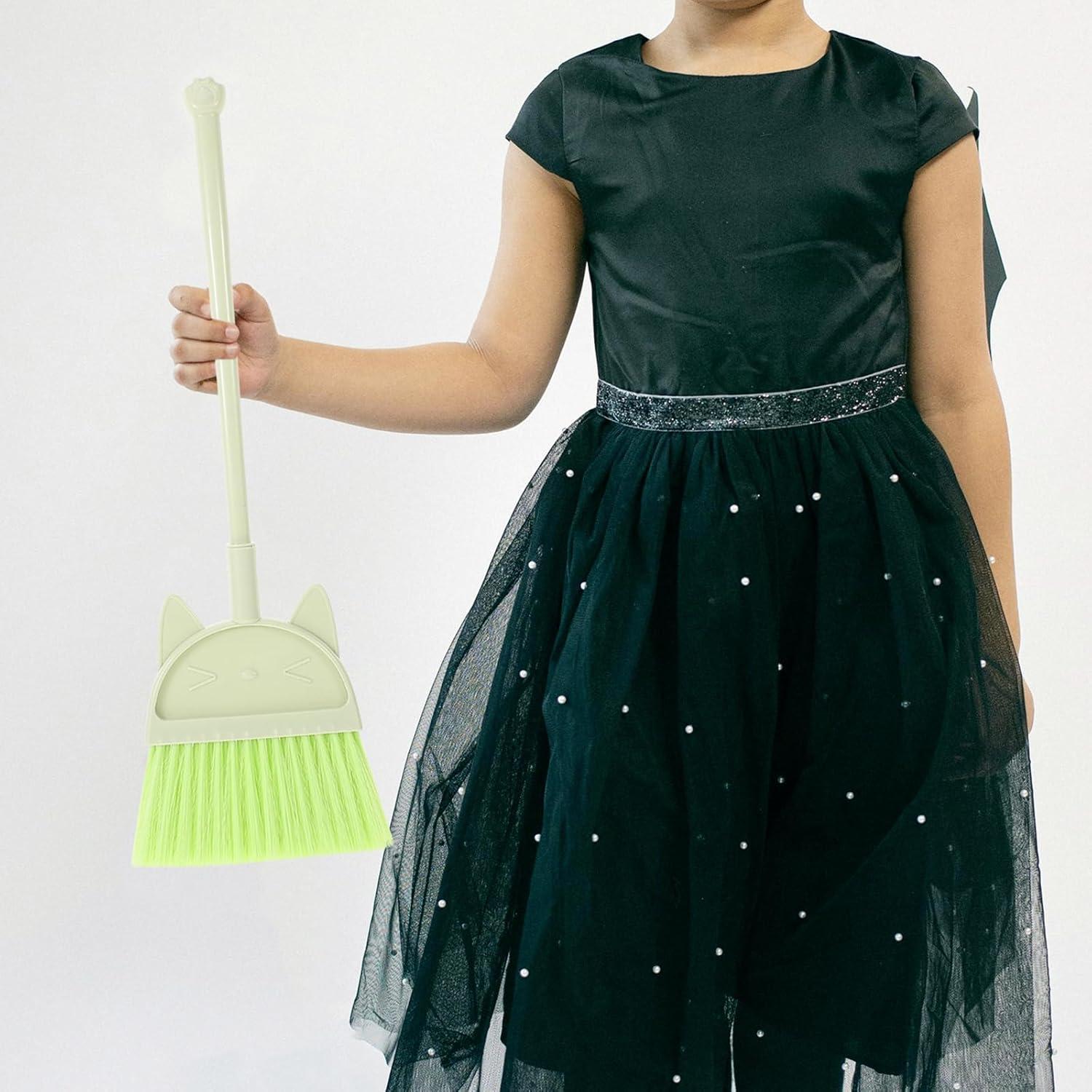 Escoba de Caricatura Amosfun para Niños - Verde Claro - 51x16cm