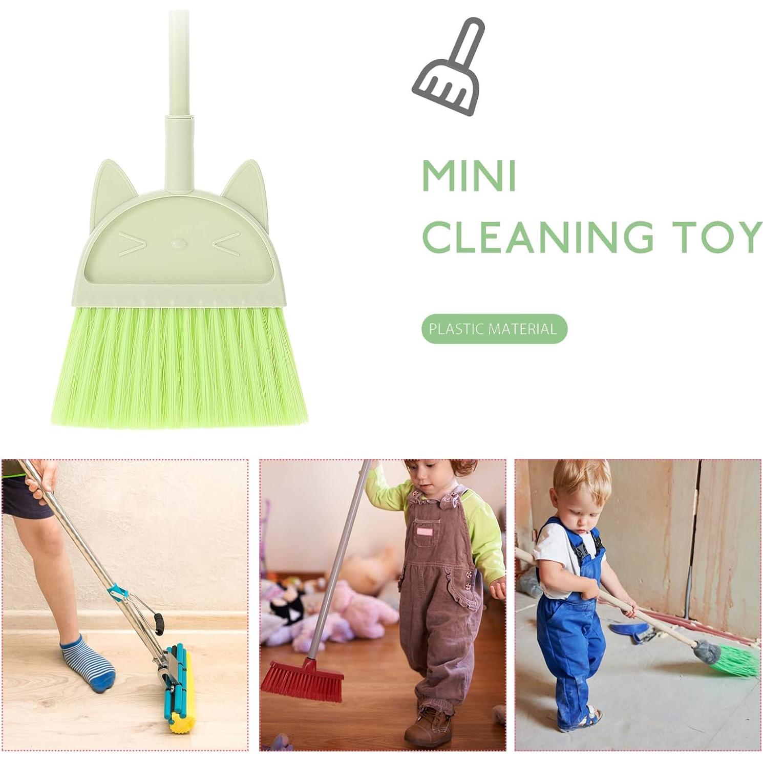 Escoba de Caricatura Amosfun para Niños - Verde Claro - 51x16cm