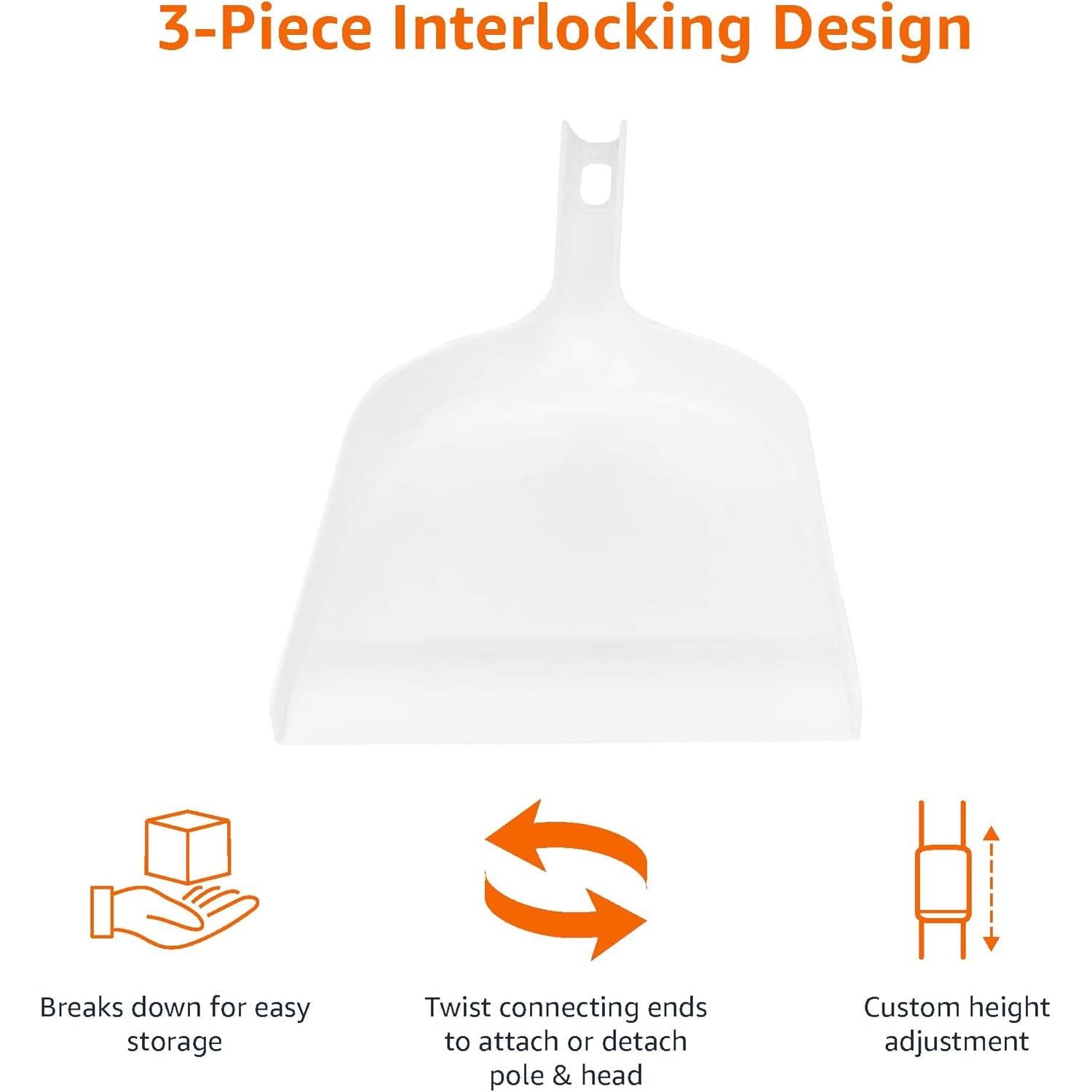 Juego de Escoba y Recogedor Amazon Basics Azul y Blanco