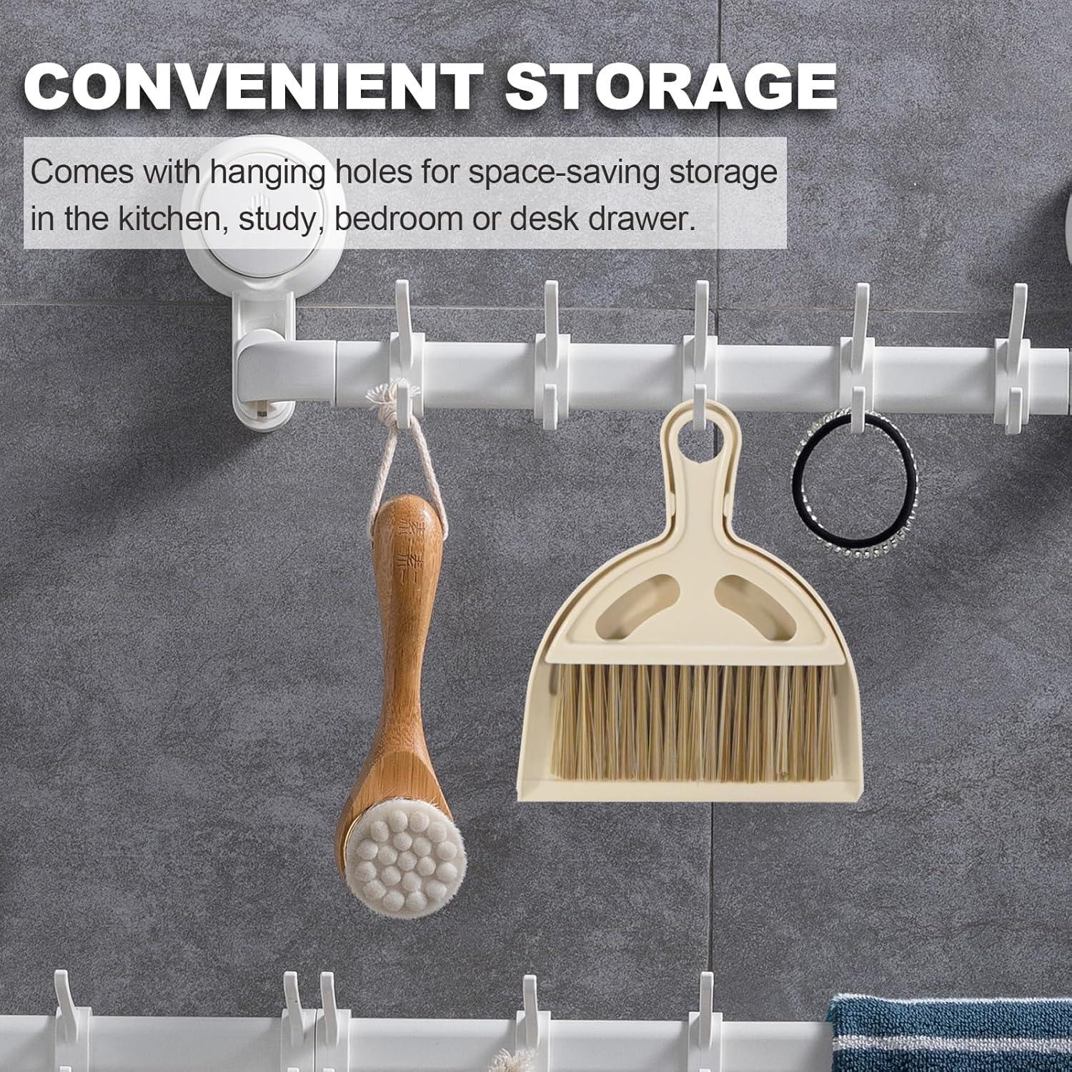 Juego de Escoba y Recogedor Mini BSMstone Blanco Roto