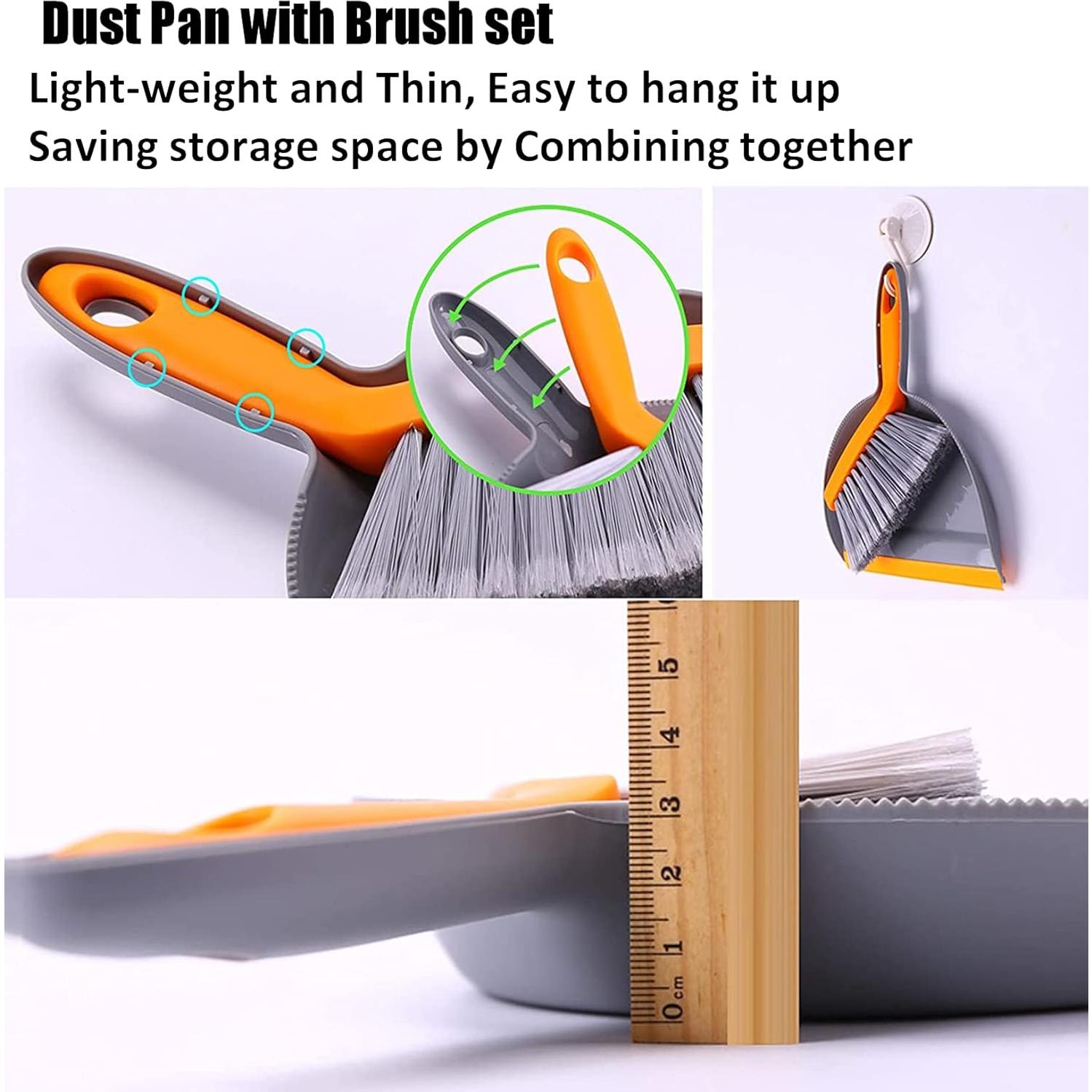 Juego de Escoba y Recogedor Mini Boershun Gris Naranja