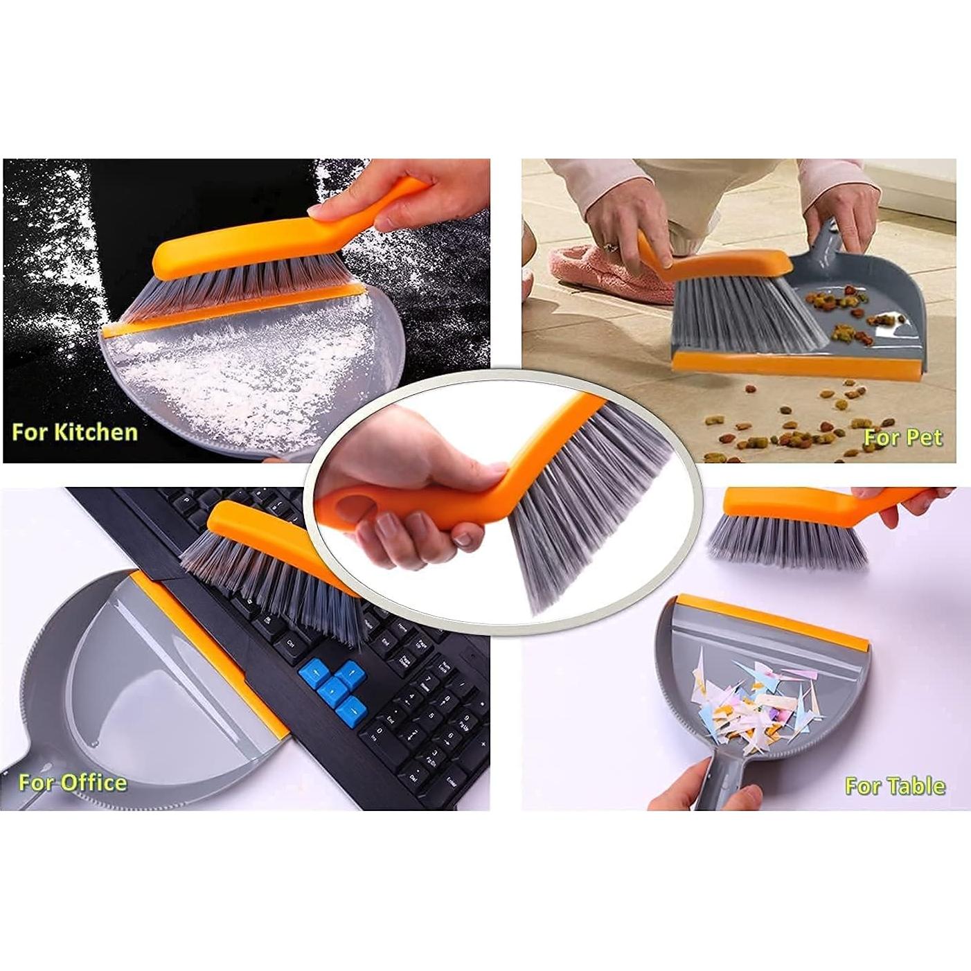 Juego de Escoba y Recogedor Mini Boershun Gris Naranja