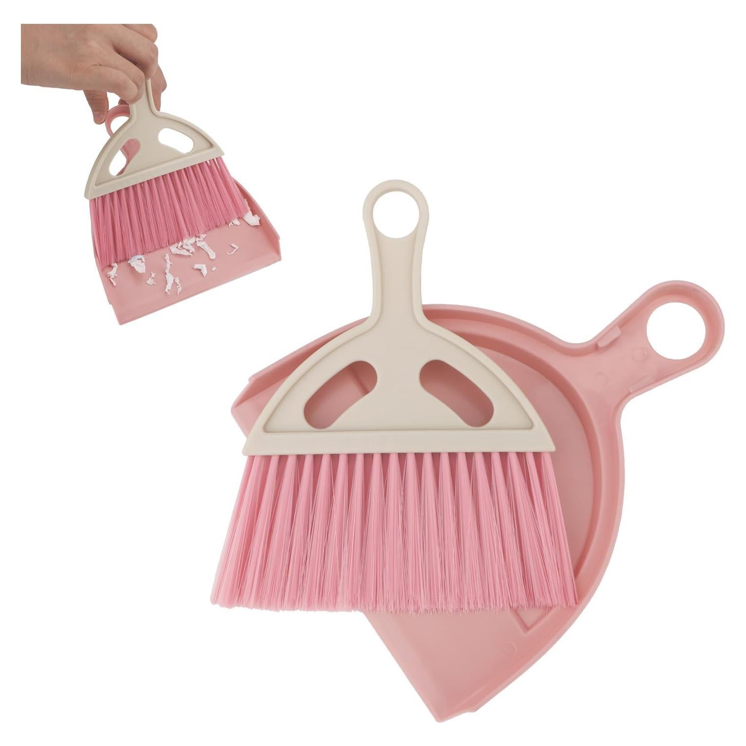 Juego de Escoba y Recogedor Portátil Brosay Rosa 1 Pcs