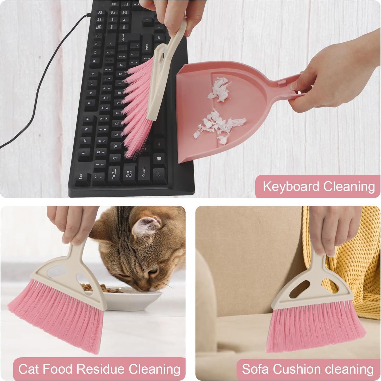 Juego de Escoba y Recogedor Portátil Brosay Rosa 1 Pcs