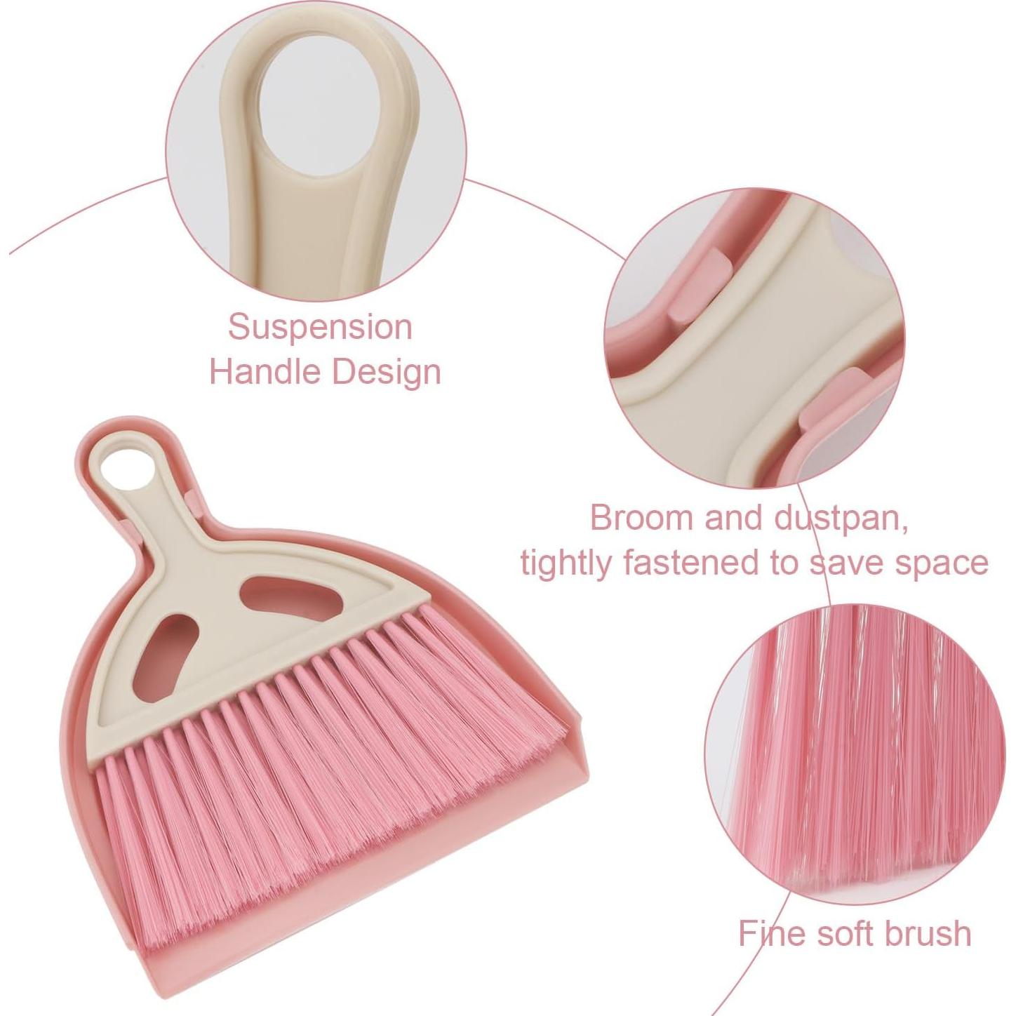 Juego de Escoba y Recogedor Portátil Brosay Rosa 1 Pcs