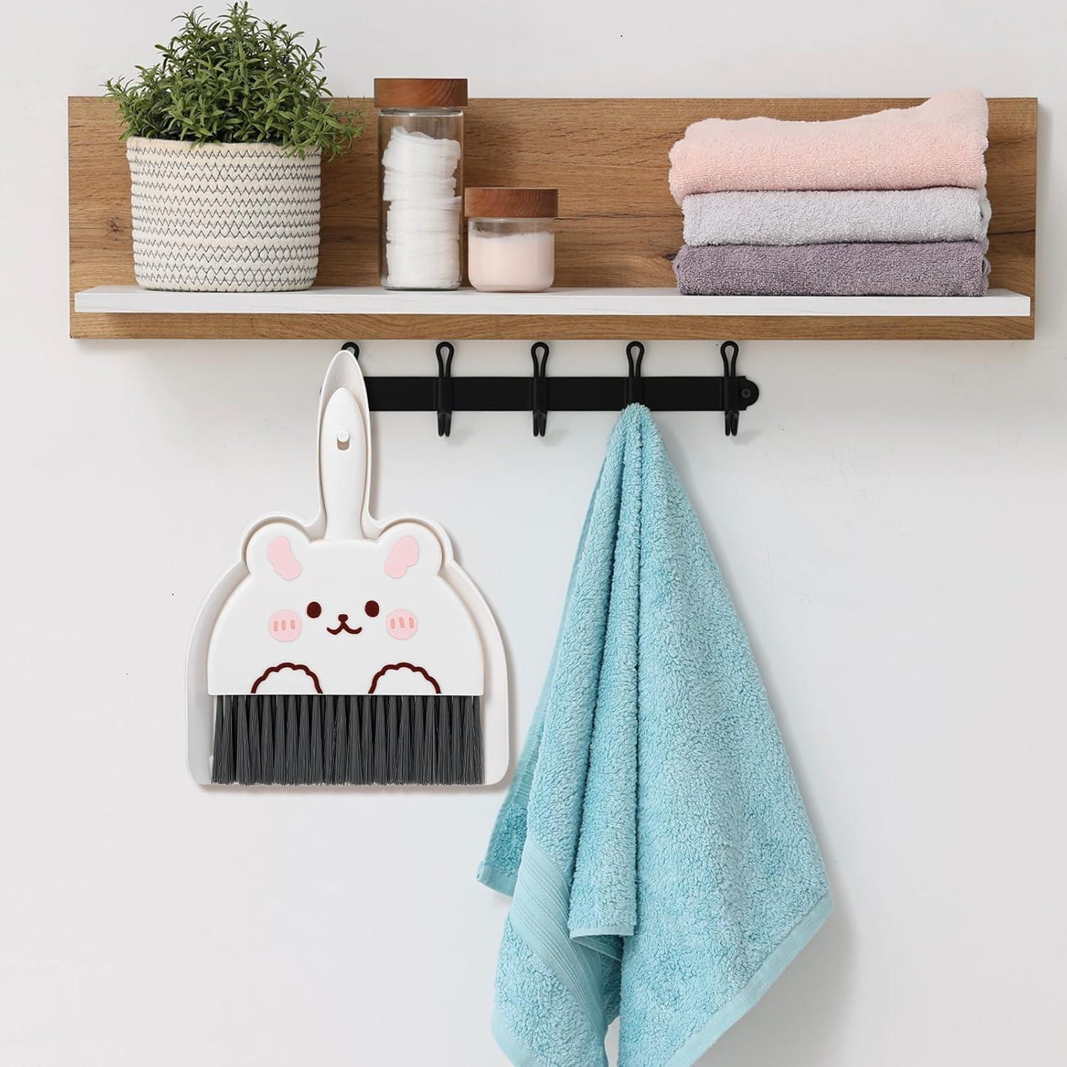 Juego de Escoba y Recogedor Mini Ouligay Conejito Blanco