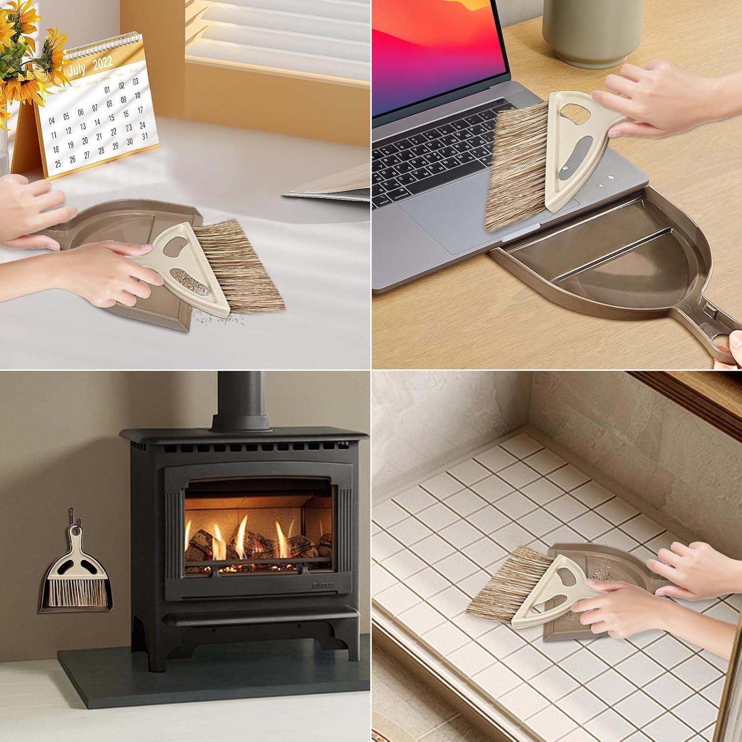 Juego de Cepillo y Recogedor Mini WDDBHSKN - Blanco Marrón