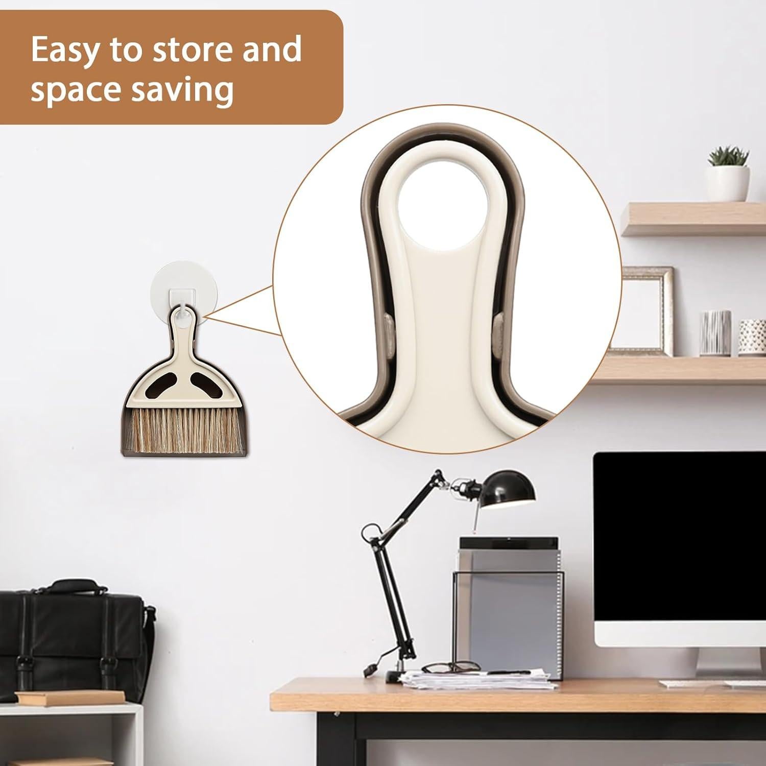 Juego de Cepillo y Recogedor Mini WDDBHSKN - Blanco Marrón