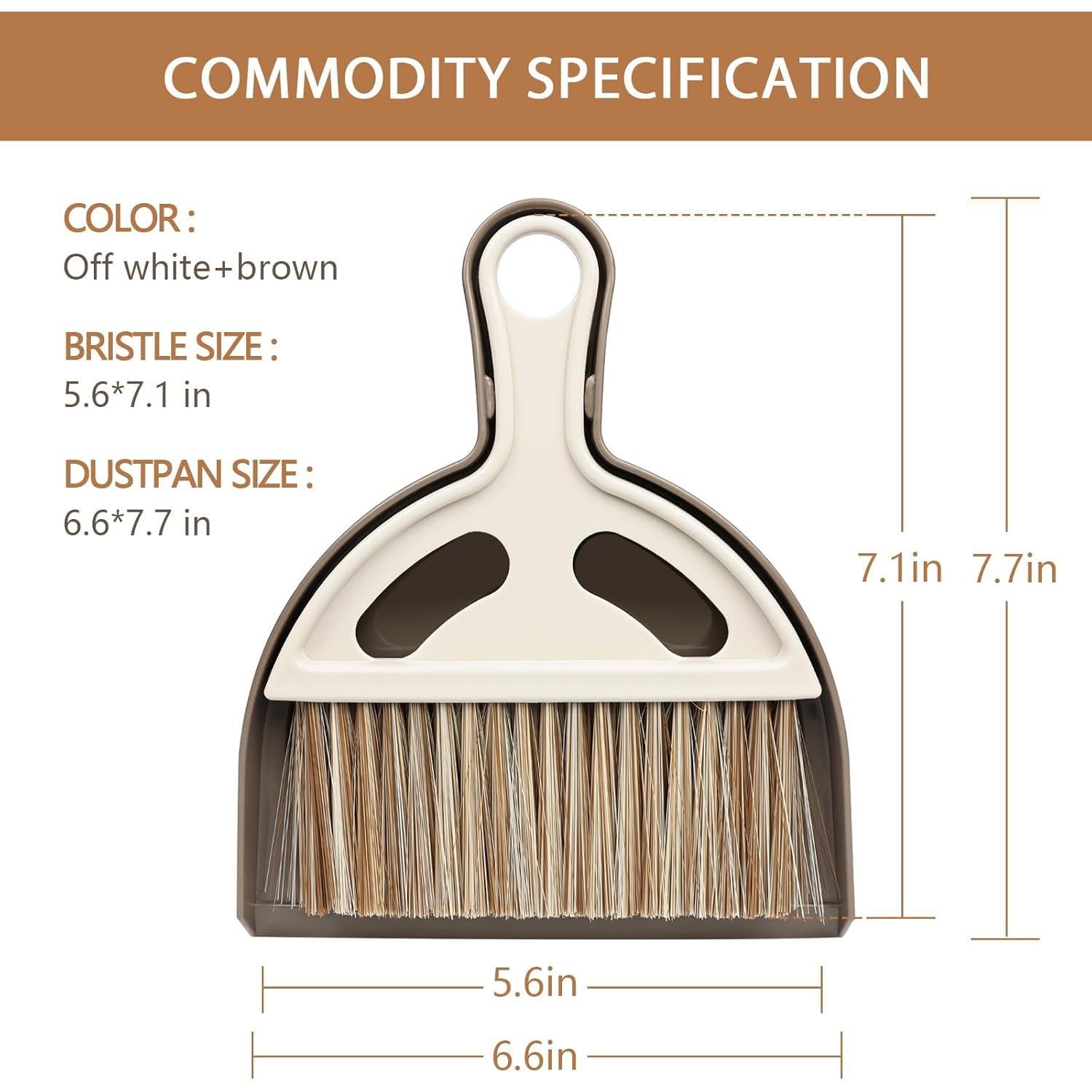 Juego de Cepillo y Recogedor Mini WDDBHSKN - Blanco Marrón