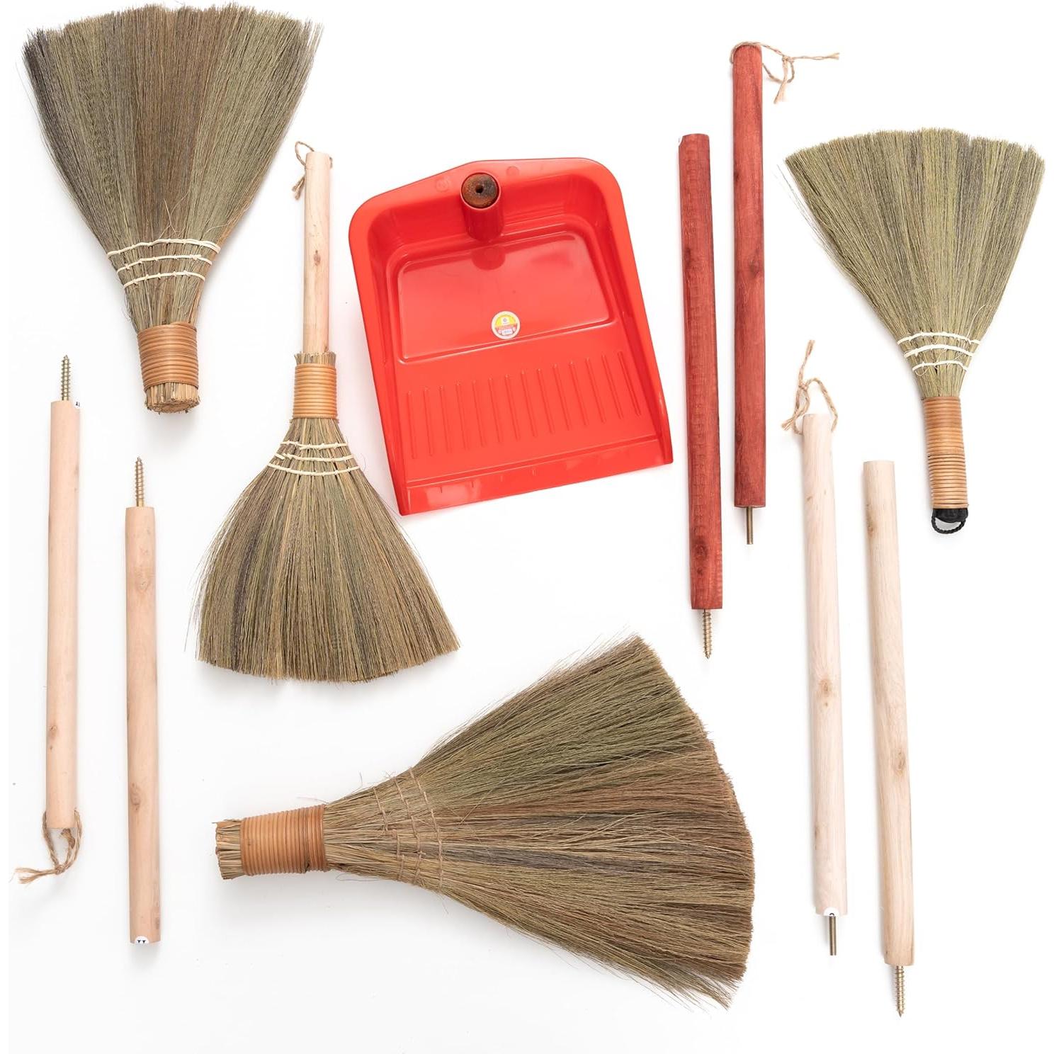 Juego de Escoba y Recogedor TTS Home - 4 Escobas y 1 Recogedor